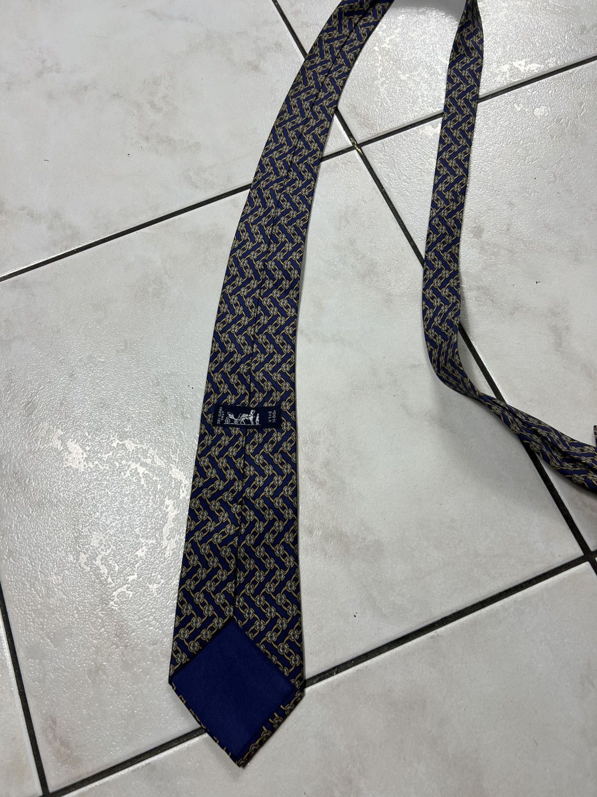 Hermes Vintage Hermes Paris silk tie monogram 7267 MA Size ONE SIZE - 12 Thumbnail