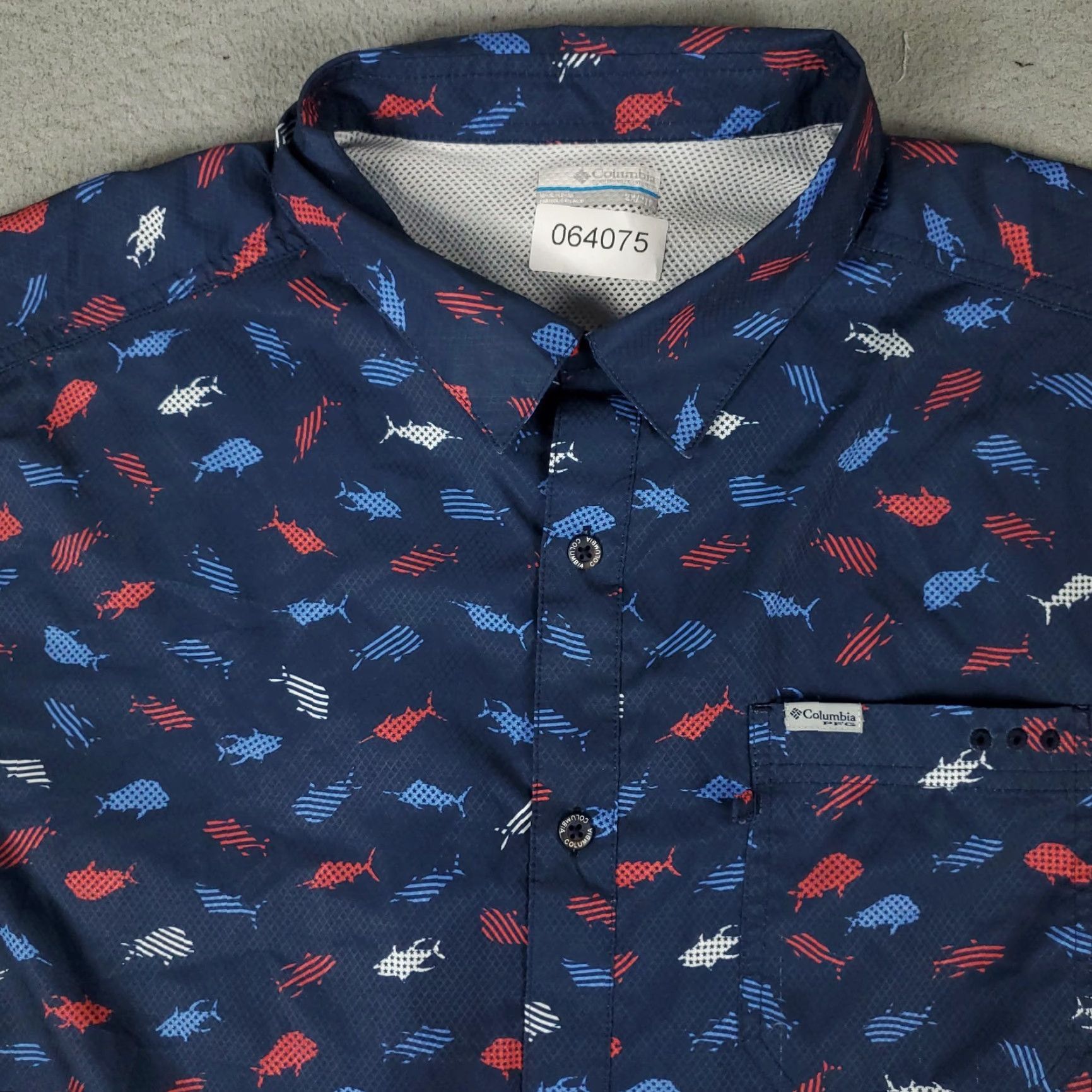 Vintage Columbia Shirt Mens Size X Blue PFG Vented Fishing Button Up Short Sleeve Size US XXL / EU 58 / 5 - 2 Thumbnail