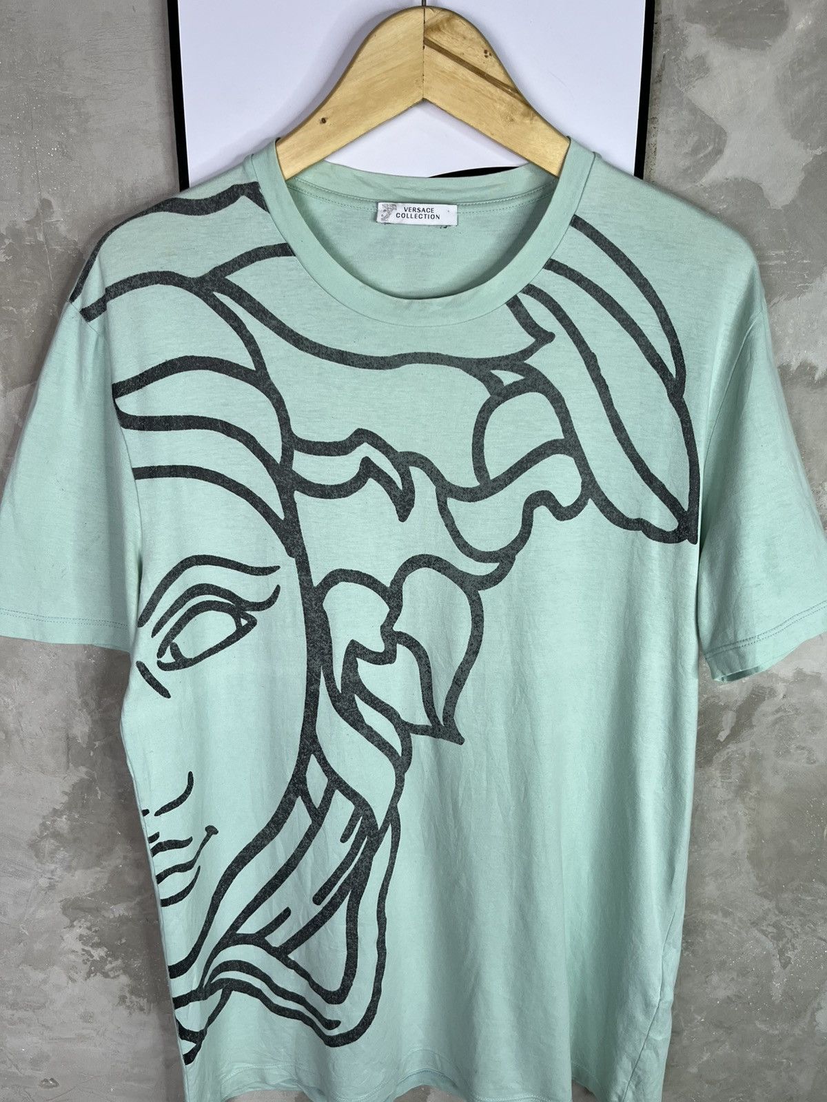 Versace Versace Medusa Head Big Logo T Shirt Mint Green Size US L / EU 52-54 / 3 - 5 Thumbnail