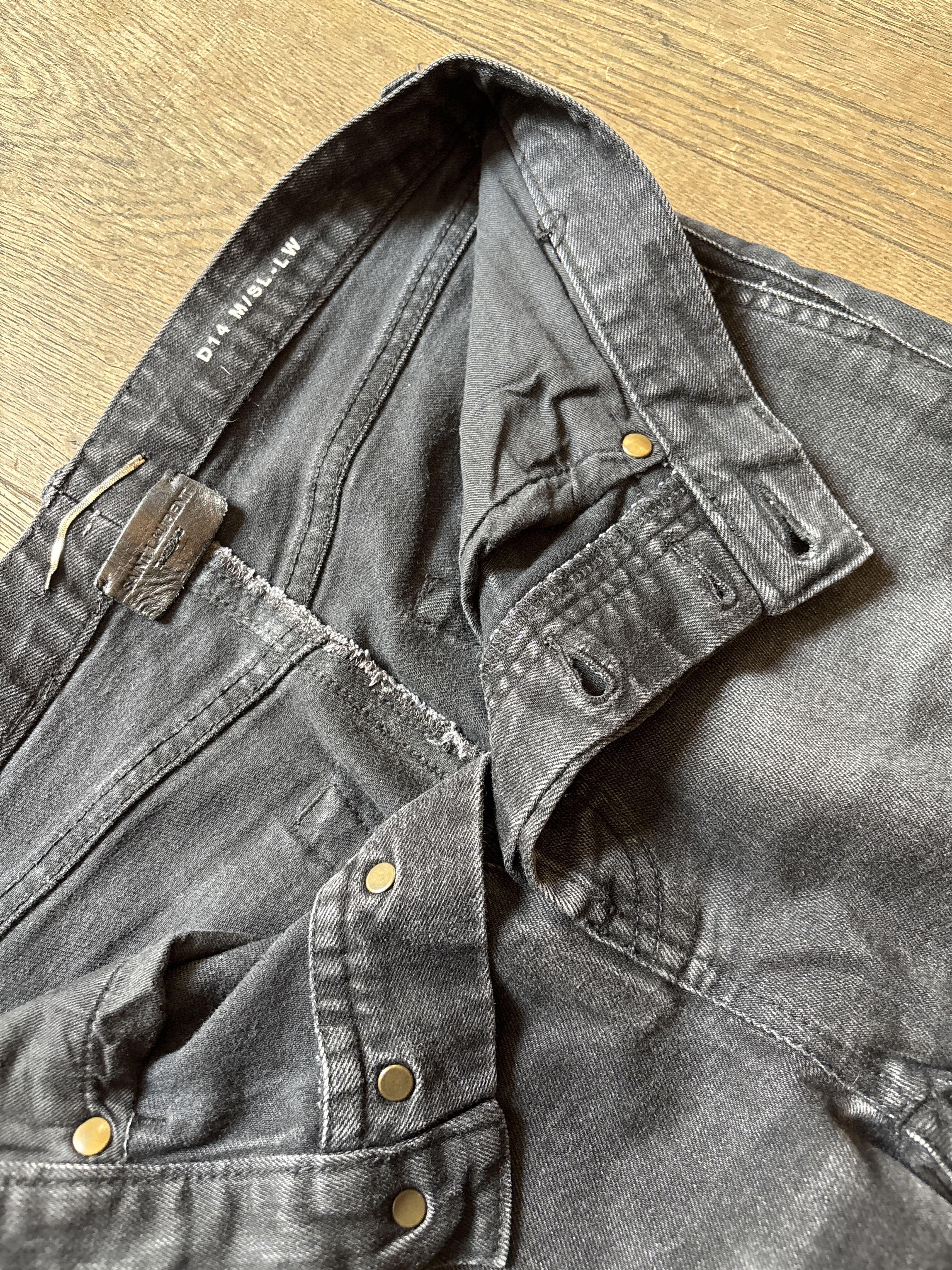 Saint Laurent Paris D14 Distressed Black Japanese Denim Size US 29 - 6 Thumbnail