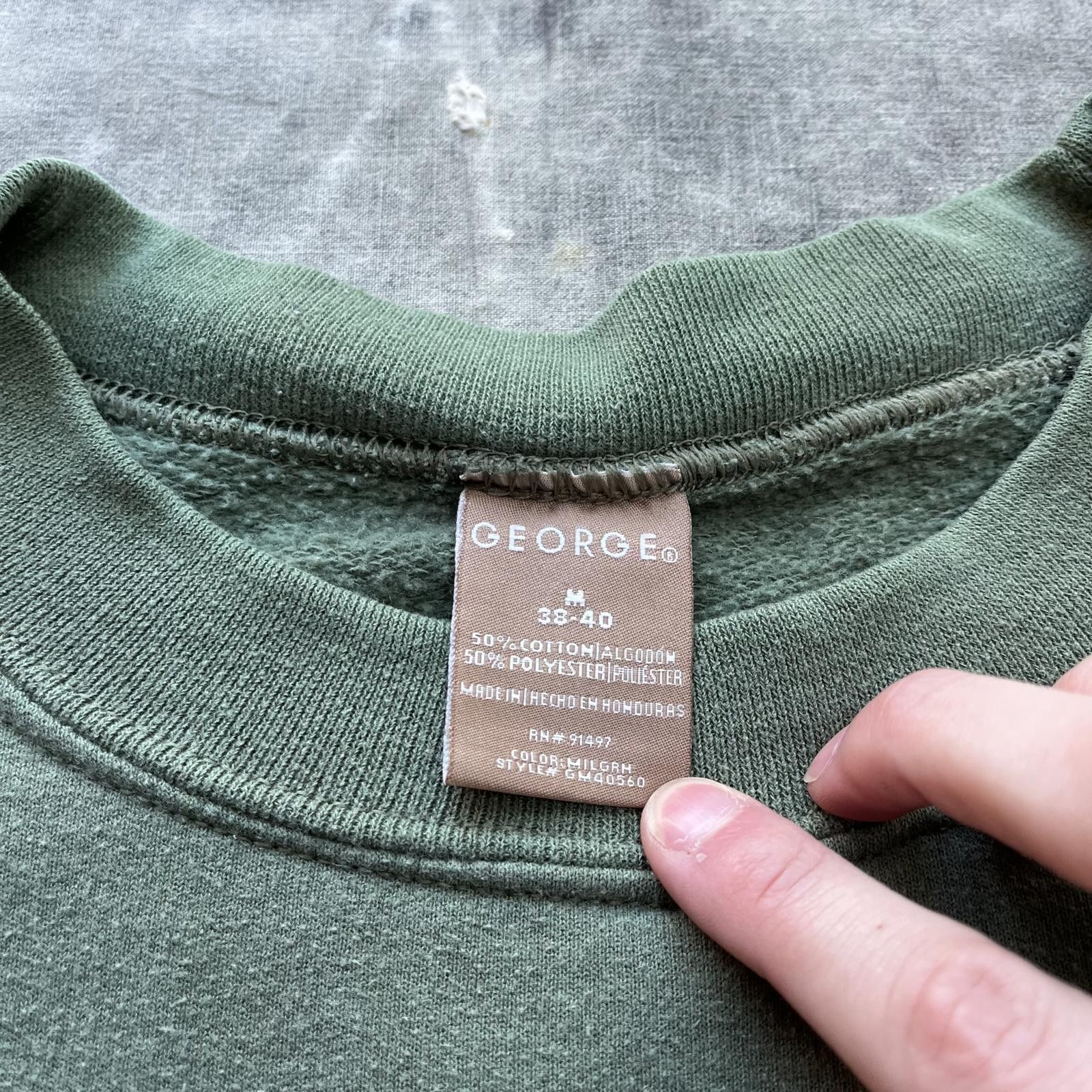 George × Vintage Vintage Y2K Olive Green Bald Eagle Nature Baggy Sweatshirt Size US M / EU 48-50 / 2 - 3 Thumbnail