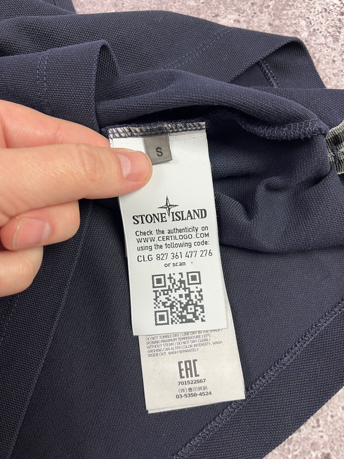 Stone Island Garment Dyed Polo Shirt Navy Blue Tonal Compass PatchProgram Size US S / EU 44-46 / 1 - 6 Thumbnail