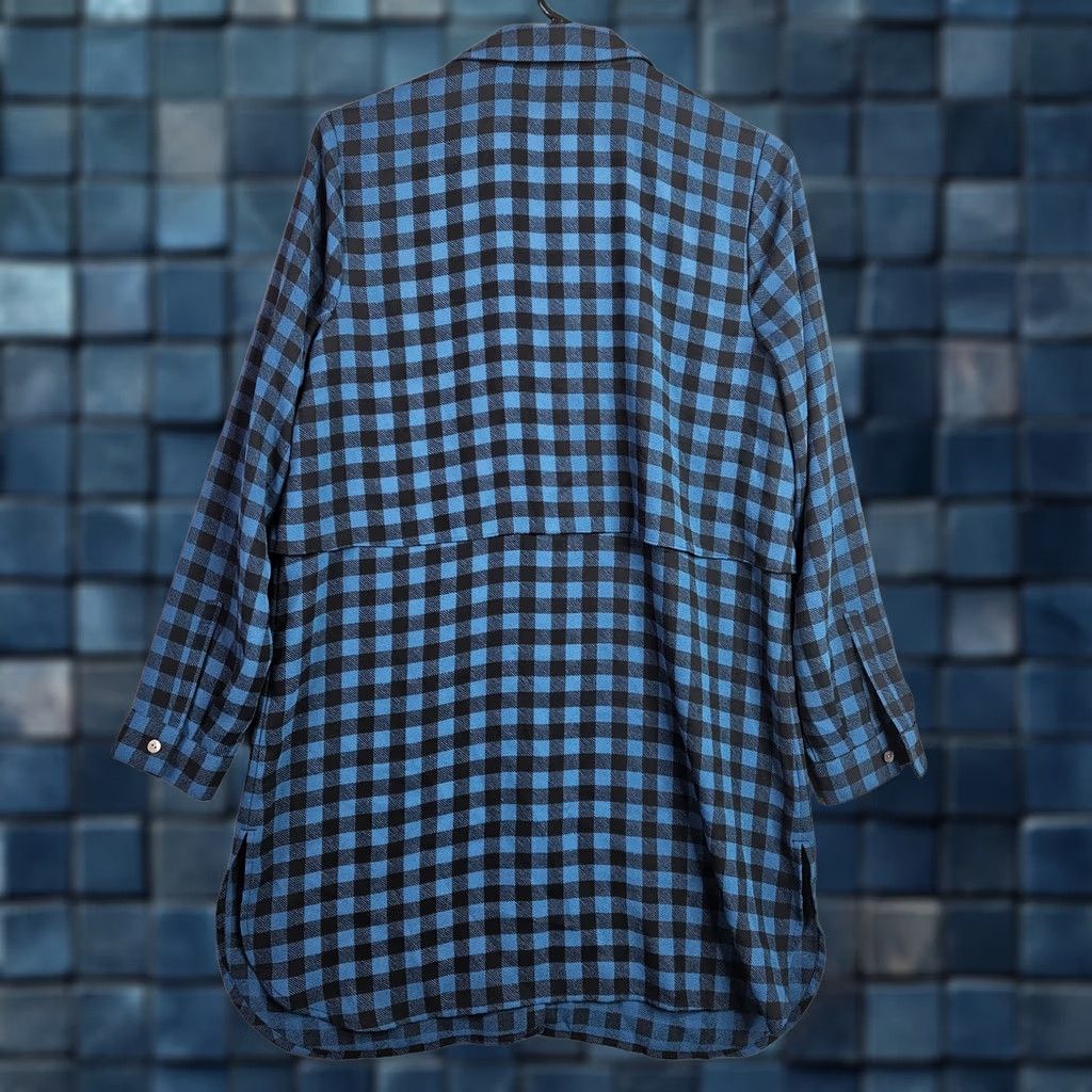 J. Jill J Jill Women Small Blue Plaid Button Front Tunic Shirt Long Sleeve Regular Fit Vintage No Size S / US 4 / IT 40 - 1 Thumbnail
