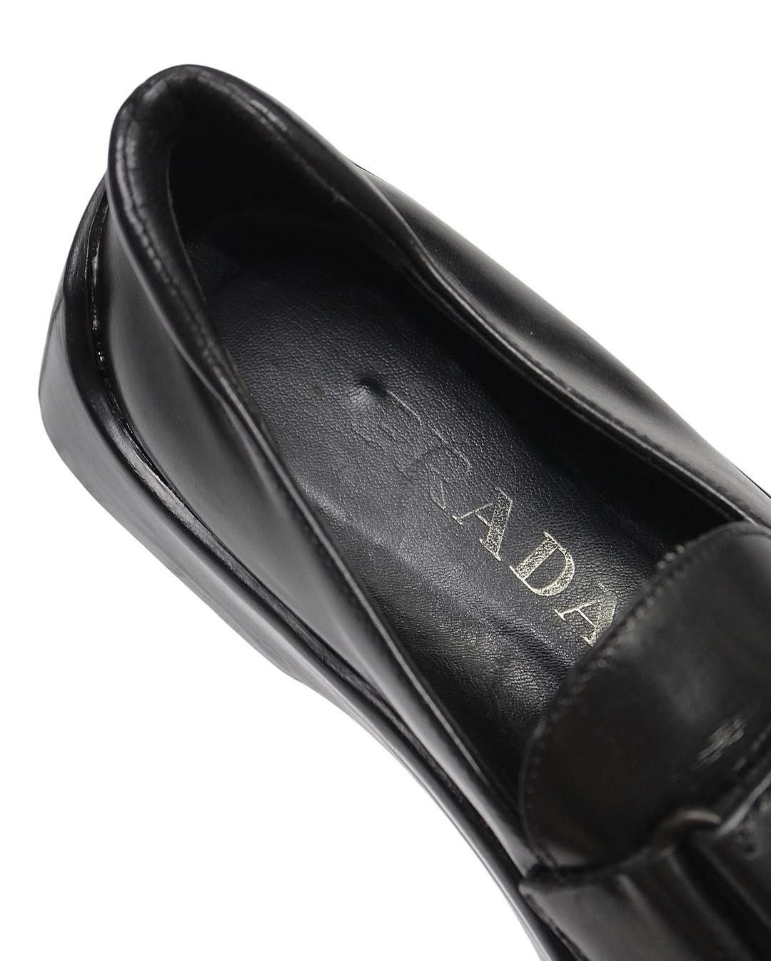 Prada SS1998 PRADA SQUARE TOE CHUNKY LEATHER LOAFERS Size US 7 / IT 37 - 8 Thumbnail