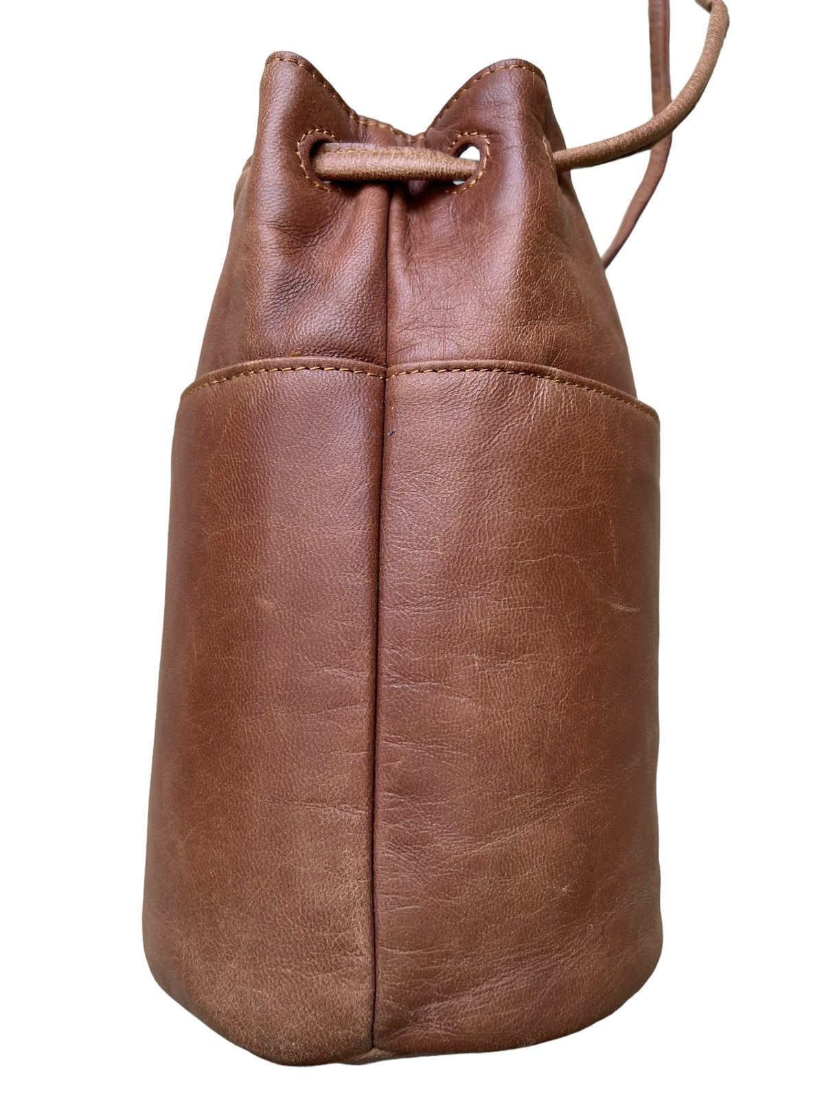 If Six Was Nine × Le Grande Bleu (L.G.B.) GOA Japan Patina Goat Goatskin Leather Bucket Bag Size ONE SIZE - 14 Thumbnail