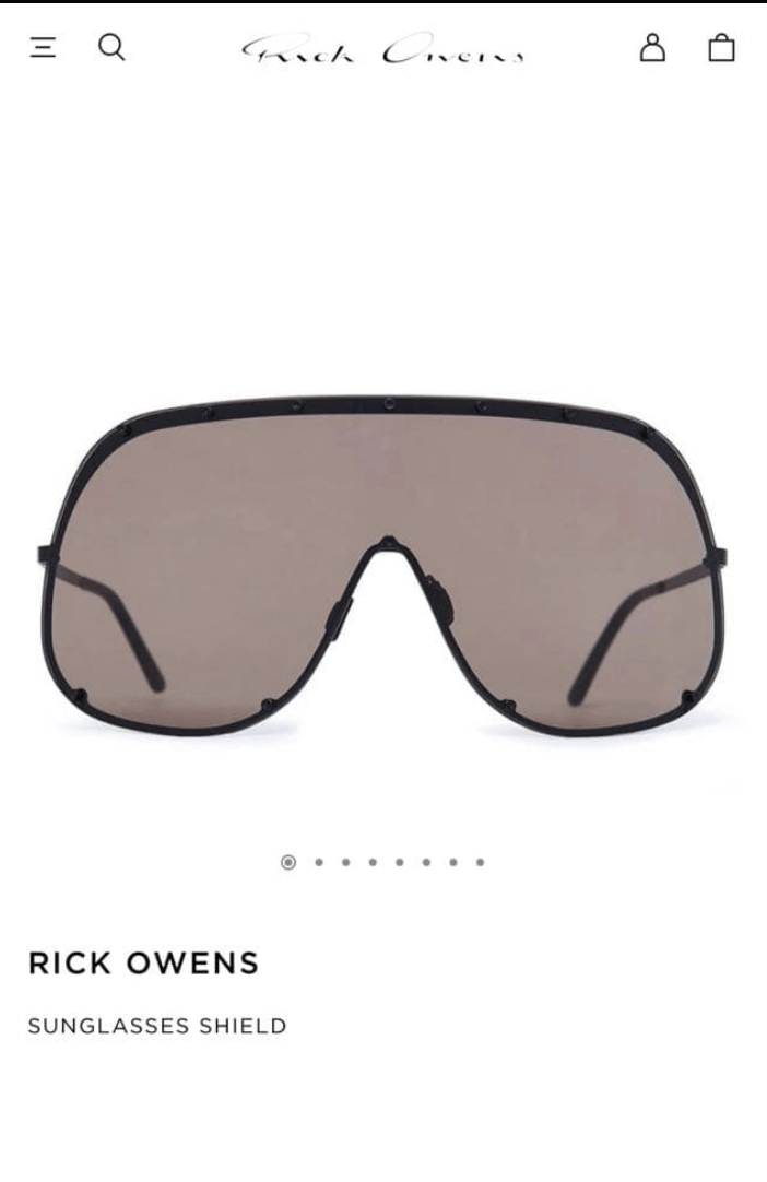 Rick Owens Rick Owens Shield Sunglasses Size ONE SIZE - 1 Thumbnail