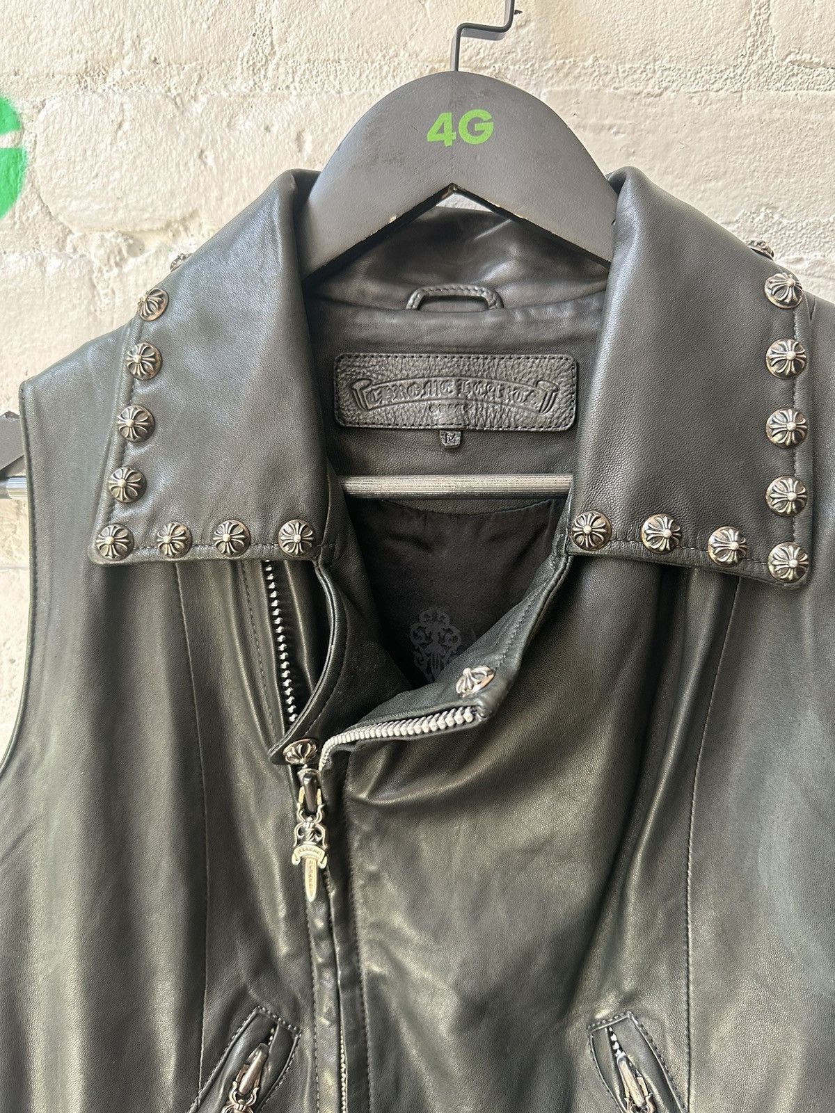 Chrome Hearts Chrome Hearts CROSS PATCH SILVER STUD leather vest jacket Size US M / EU 48-50 / 2 - 9 Thumbnail