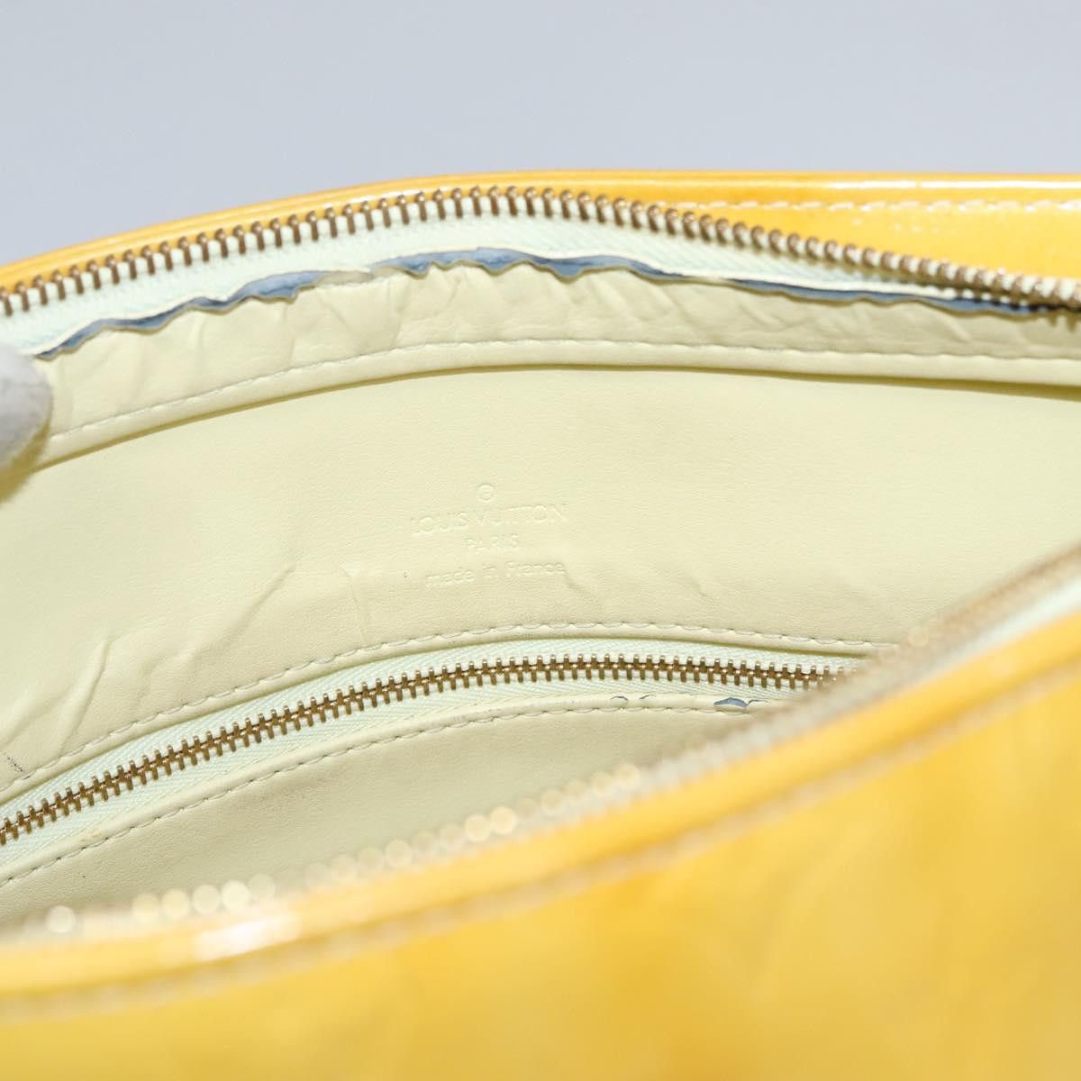 Louis Vuitton LOUIS VUITTON Monogram Vernis Houston Hand Bag Lime Yellow Size ONE SIZE - 15 Thumbnail