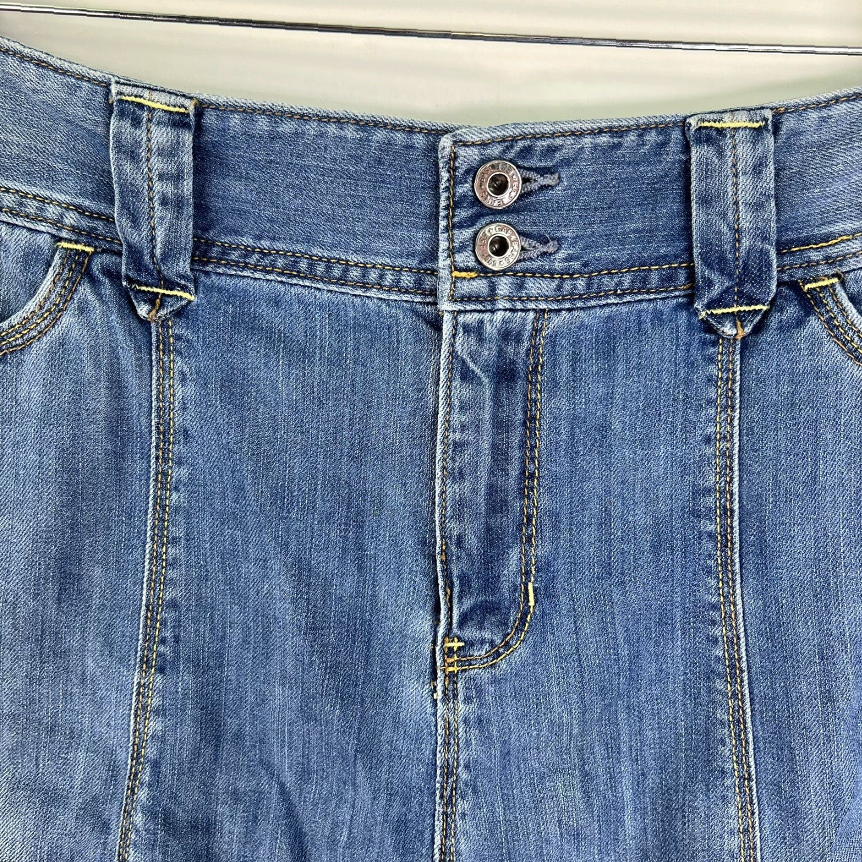 Gap VINTAGE Gap Denim Mini Skirt Women 12 Pockets Zipper Short Blue Jean 90s Casual Size 34" / US 12 / IT 48 - 2 Thumbnail