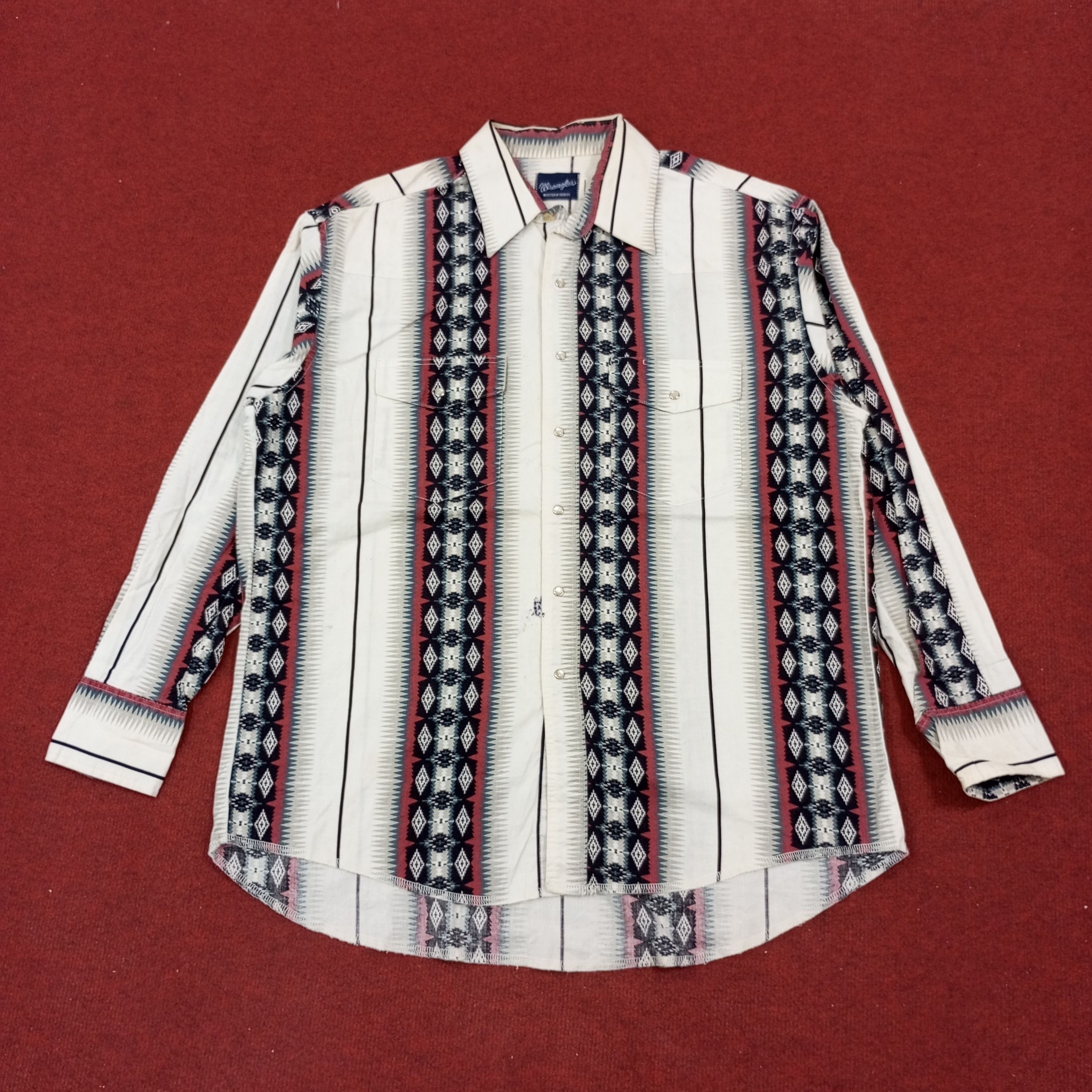 Vintage × Wrangler Wrangler Fashion Classic Style Double Pocket Shirt Size US XL / EU 56 / 4 - 1 Thumbnail
