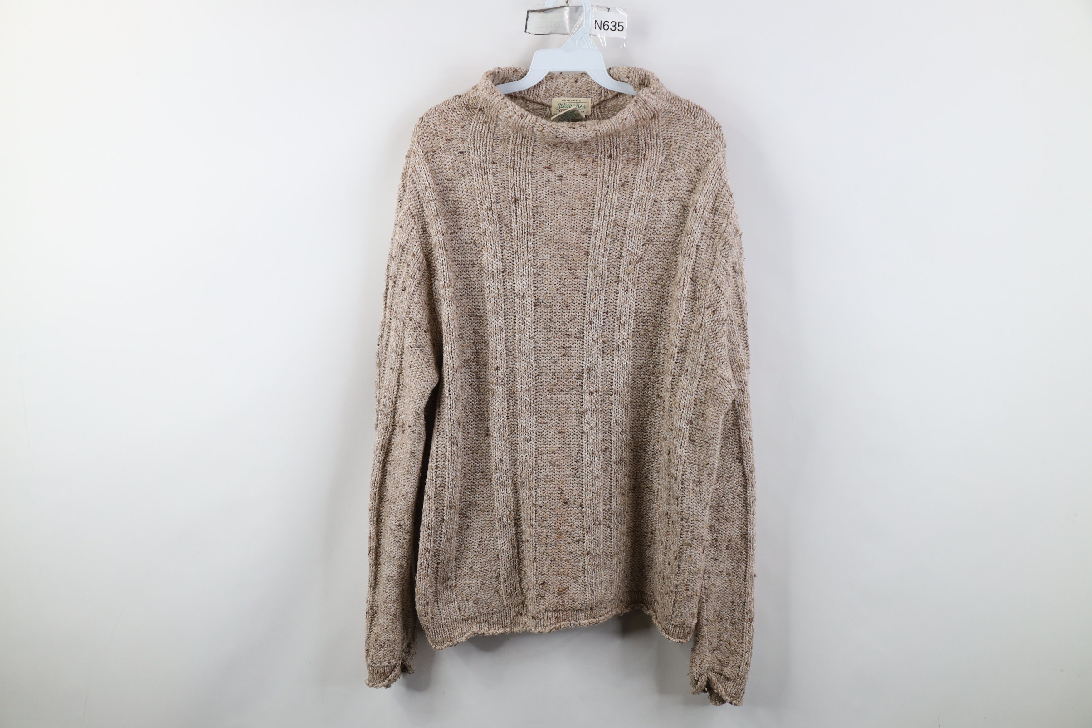 Vintage Vintage 90s Earth Tone Fleck Ribbed Mock Neck Sweater USA Size XL / US 12-14 / IT 48-50 - 1 Thumbnail