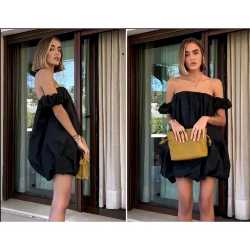 Zara ZARA Voluminous Off Shoulder Taffeta Mini Cocktail Dress M Size M / US 6-8 / IT 42-44 - 1 Thumbnail