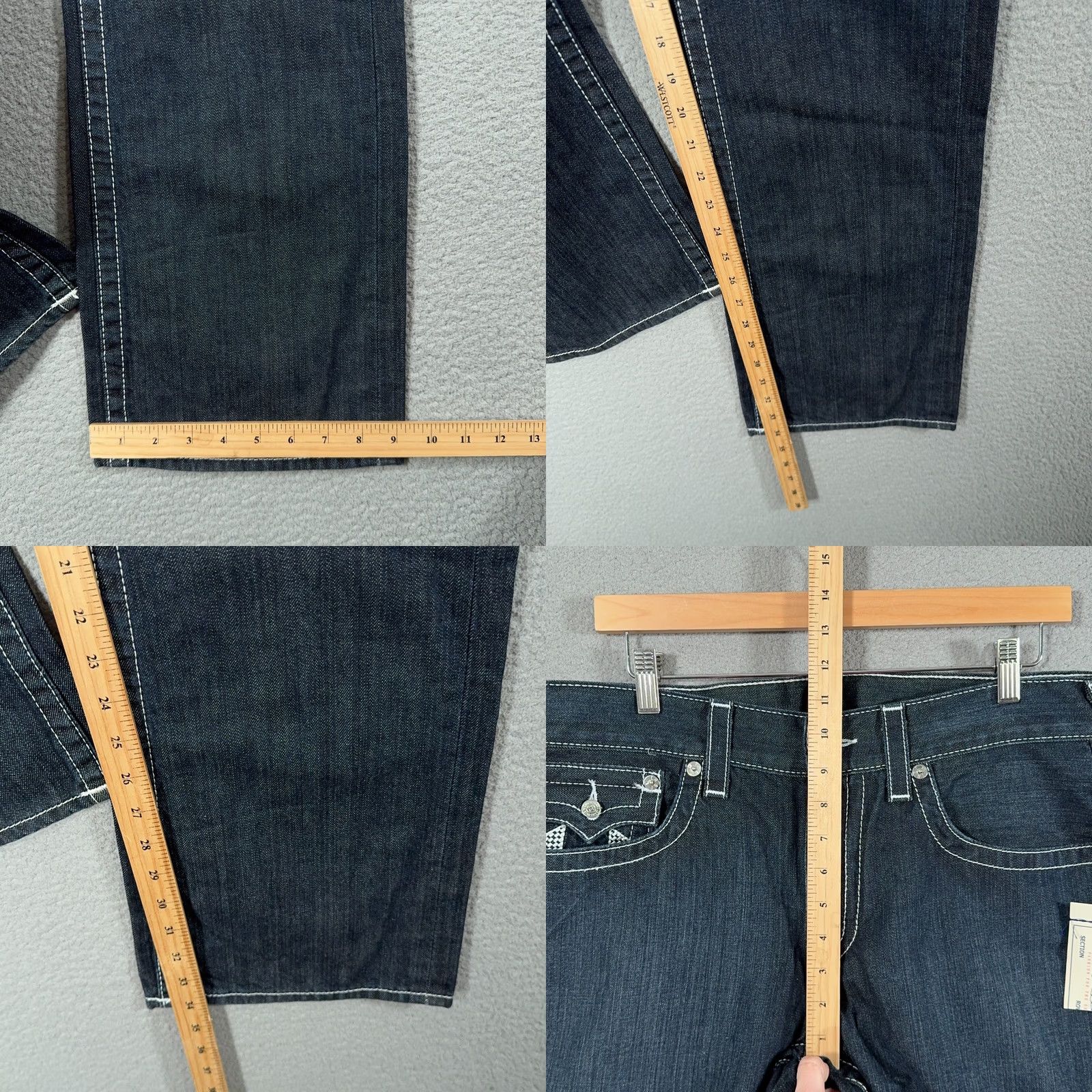 True Religion VINTAGE True Religion Jeans Men 34 Ricky Denim 5-Pocket Logo Checkered Y2K Baggy Straight Streetwear Size US 34 / EU 50 - 9 Thumbnail