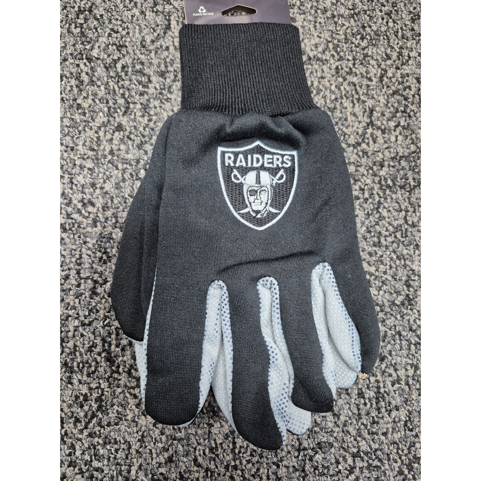 NFL NFL Raiders Team Gloves Black & Gray Size ONE SIZE - 2 Thumbnail
