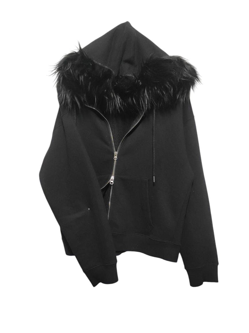 Vintage 00s LGB If Six Was Nine Style Faux Fur Zip Hoodie