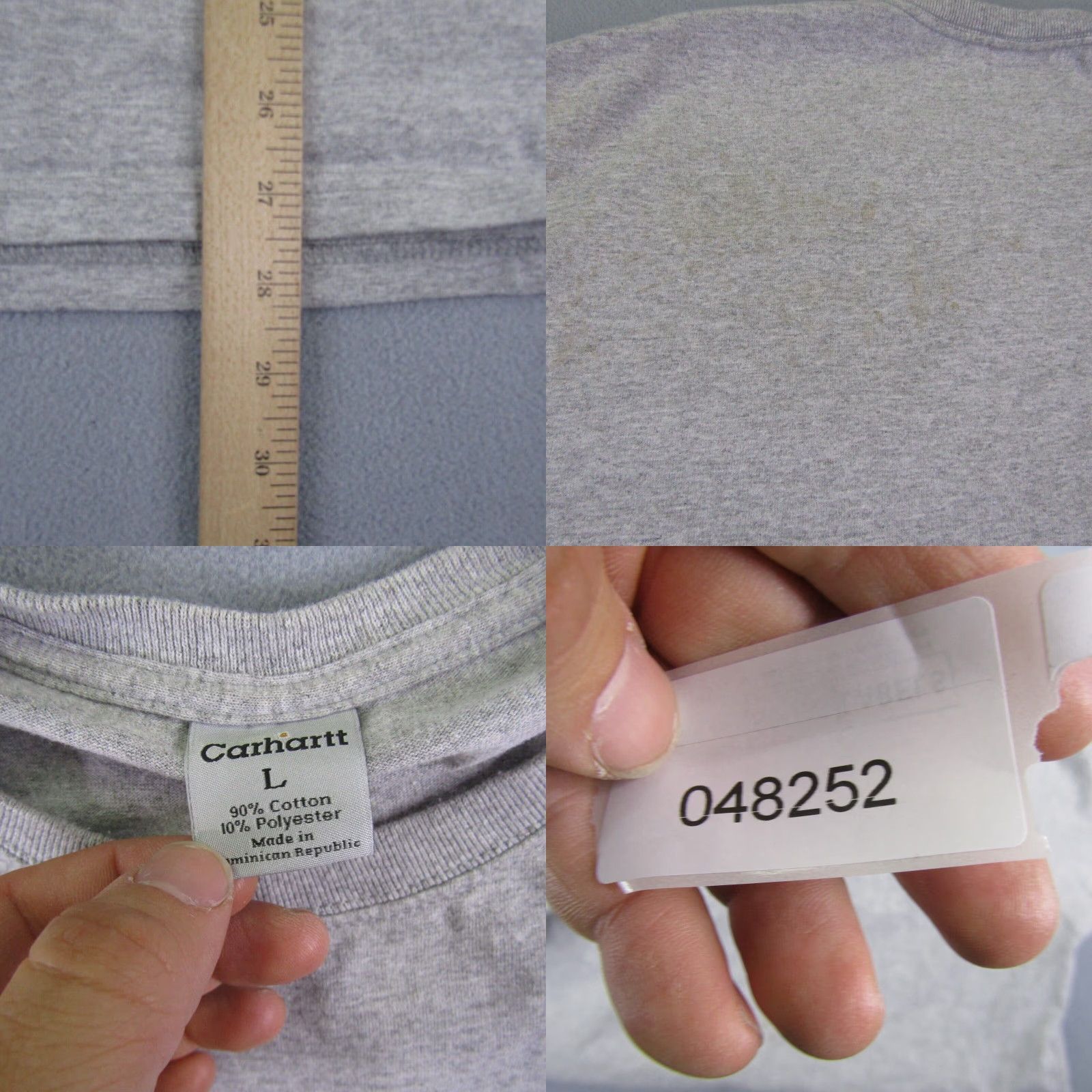 Carhartt VINTAGE Carhartt Tee Mens Large Gray Pocket Short Sleeve Utility Work Size US 33 - 8 Thumbnail