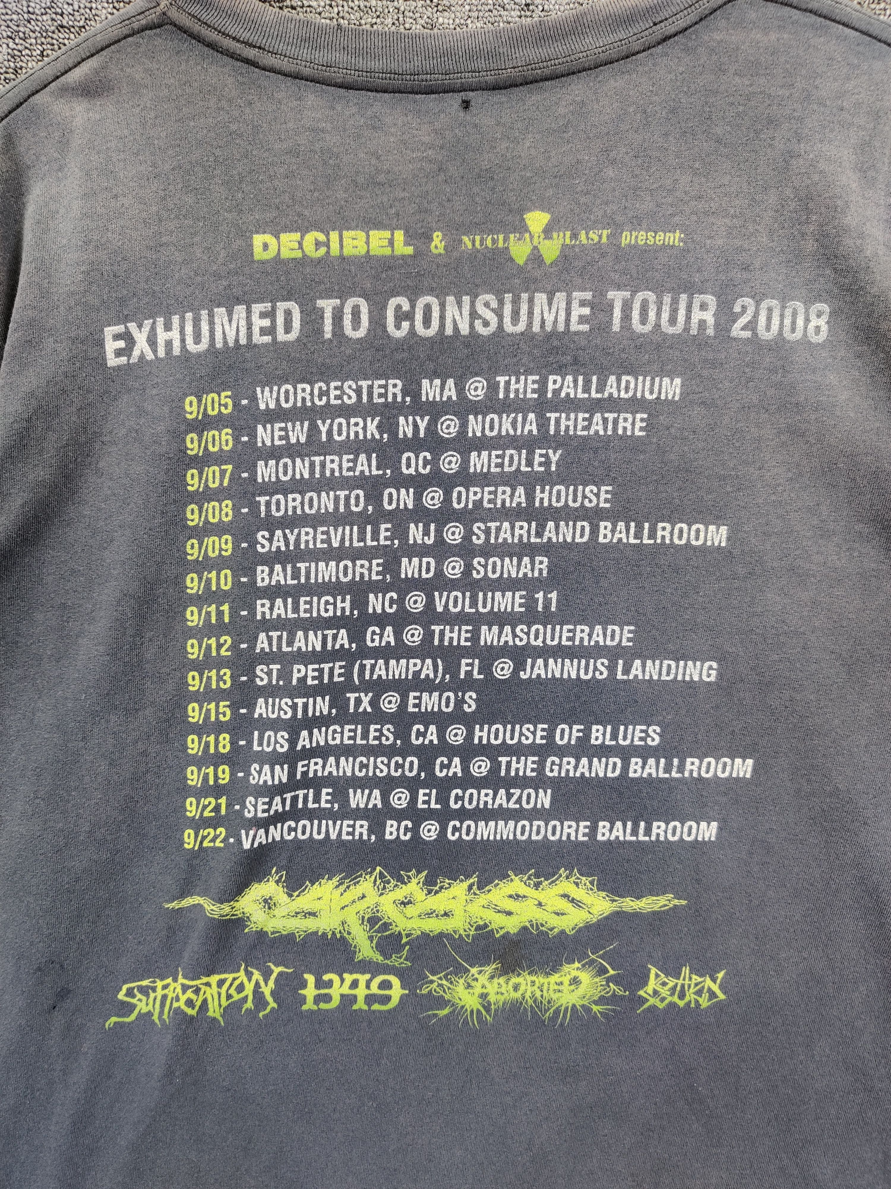 Band Tees Vintage Carcass Suffocation Tour Band Tee Tshirt Size US XL / EU 56 / 4 - 7 Thumbnail