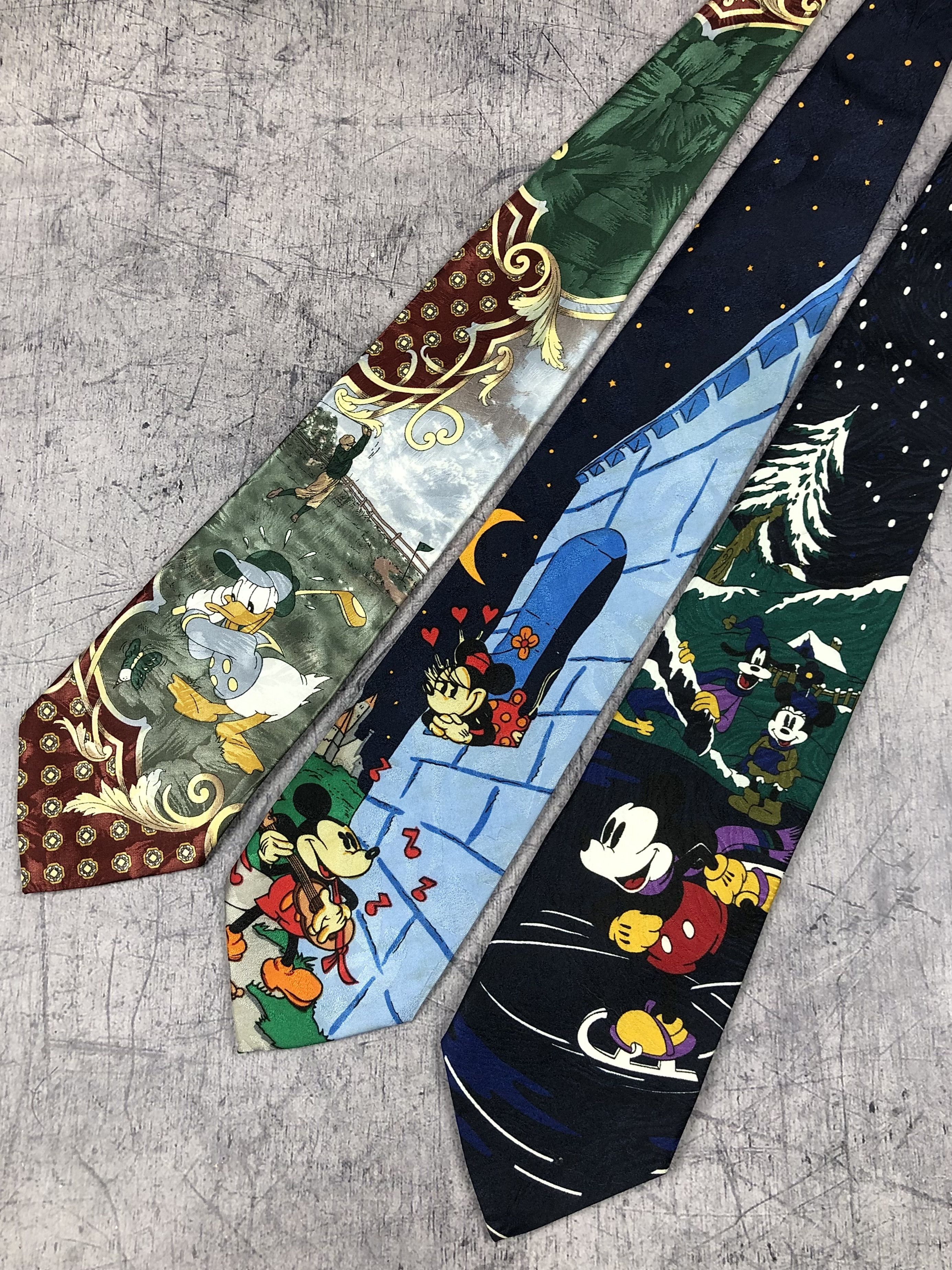 Pre-owned Disney Vintage 90's X3  Mickey Unlimited Donald Duck Art Tie In Multi