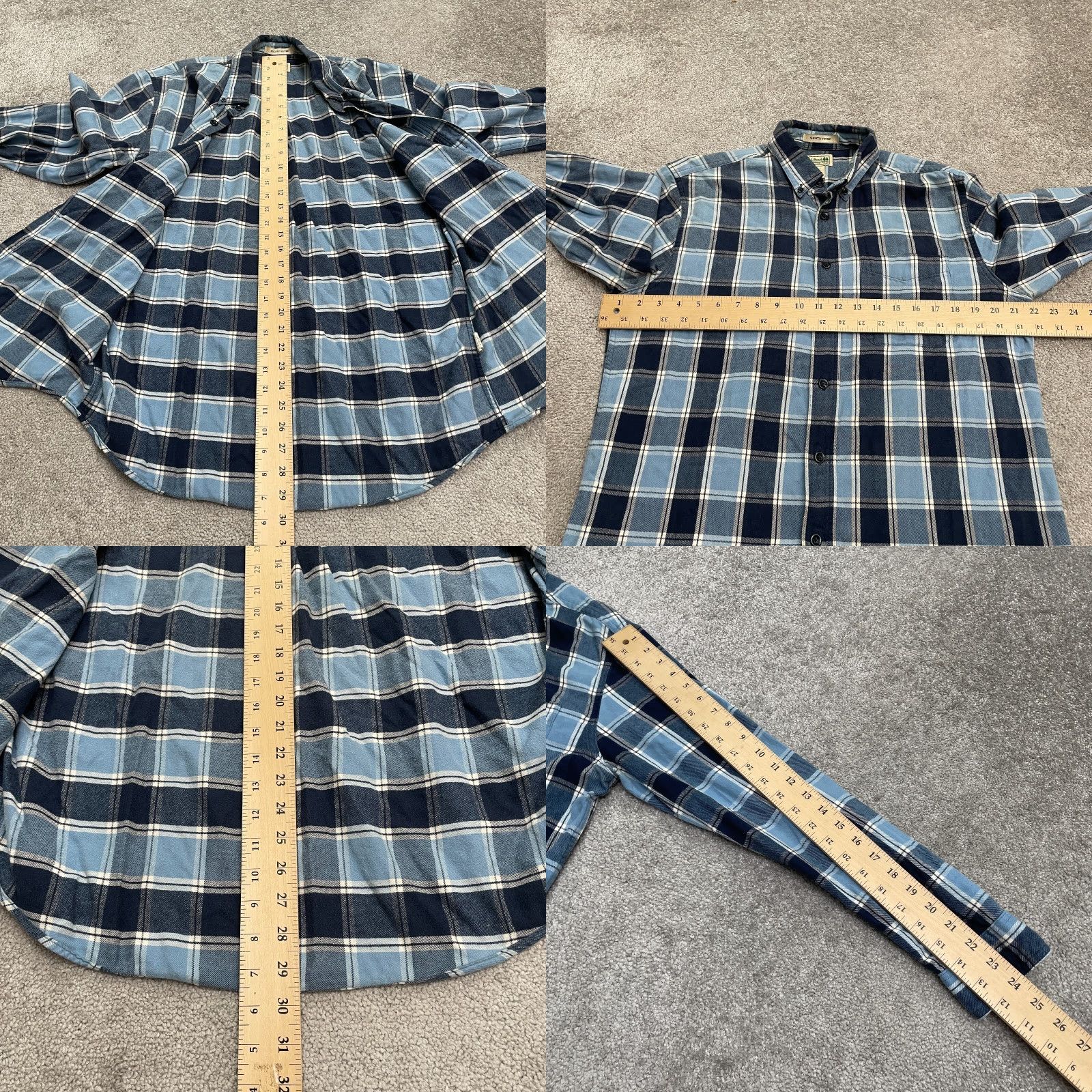 Vintage VINTAGE L.L. Bean Flannel Shirt Mens Medium Blue Plaid Cotton Casual Western Outdoor Size US M / EU 48-50 / 2 - 8 Thumbnail