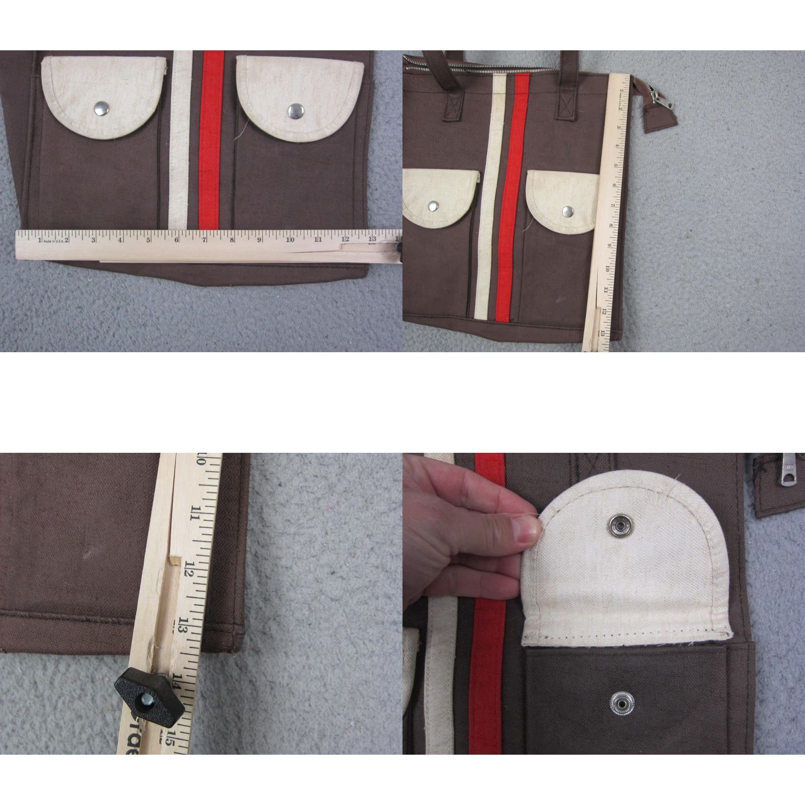 Vintage VINTAGE Interpur Tote Bag Womens Brown Red Canvas Striped 60s 70s Tote Bag Womens Brown Red Canvas Striped 60s 70s Size ONE SIZE - 8 Thumbnail