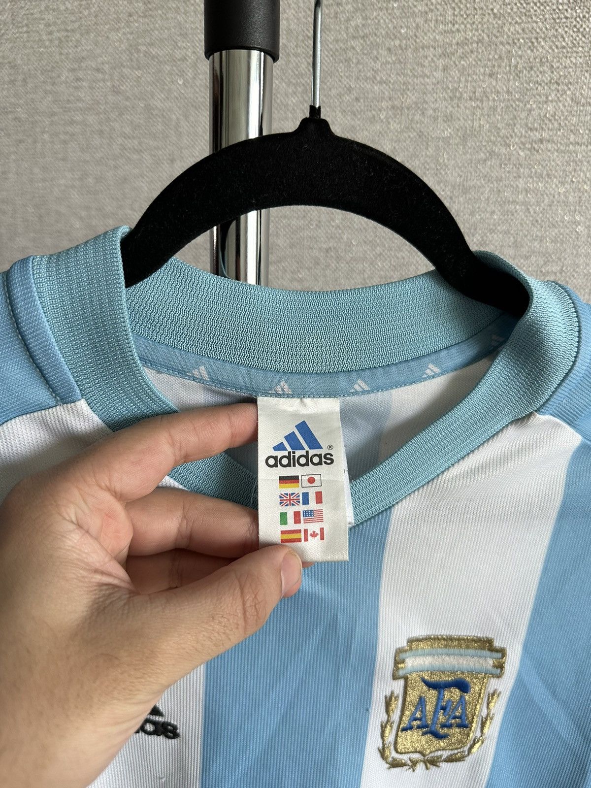 Adidas 2002 Adidas Argentina National Team Vintage Home Jersey Size US L / EU 52-54 / 3 - 13 Thumbnail
