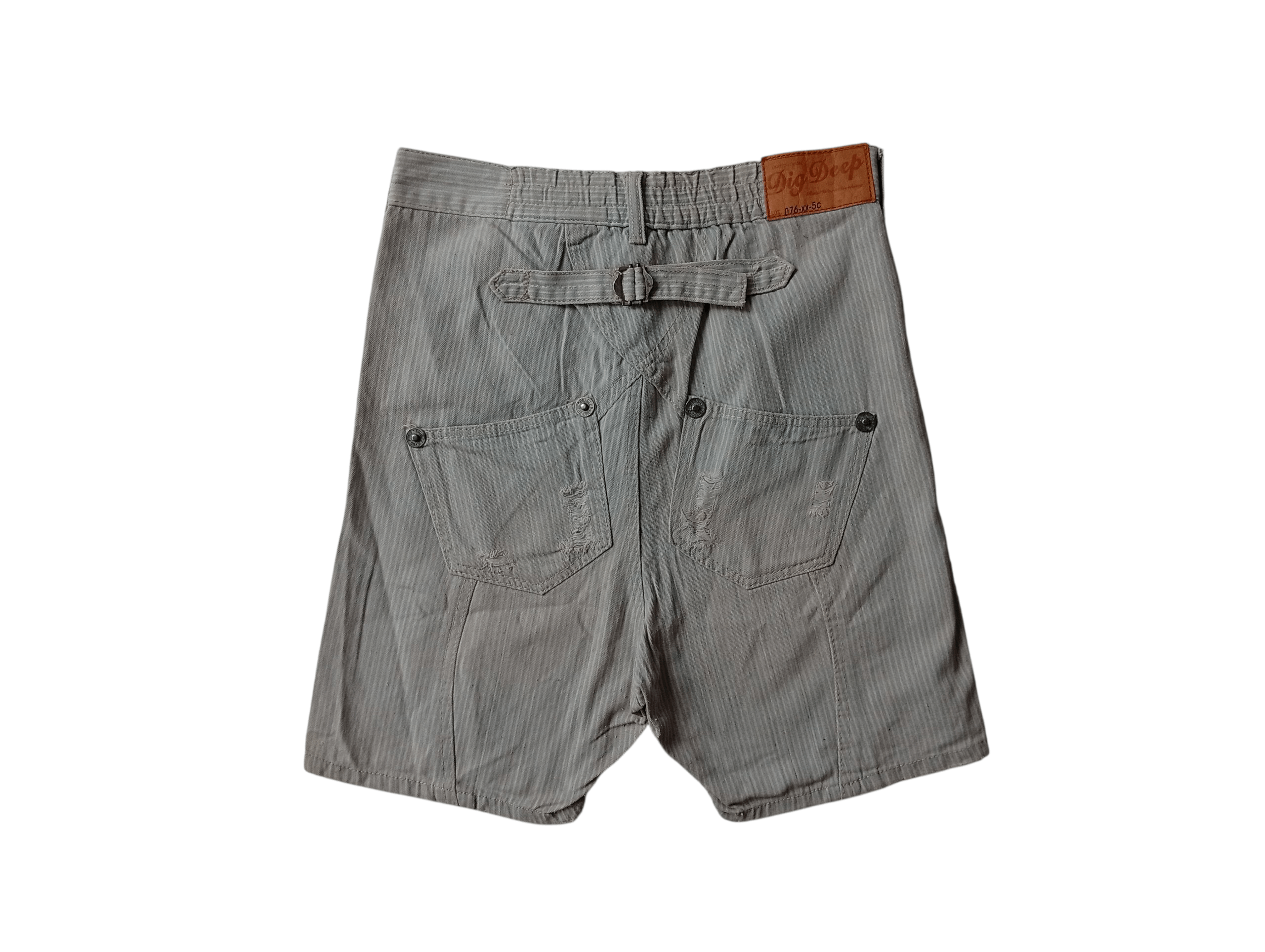 Japanese Brand Dig Deep japan distressed stripe short pants Size US 30 / EU 46 - 1 Thumbnail