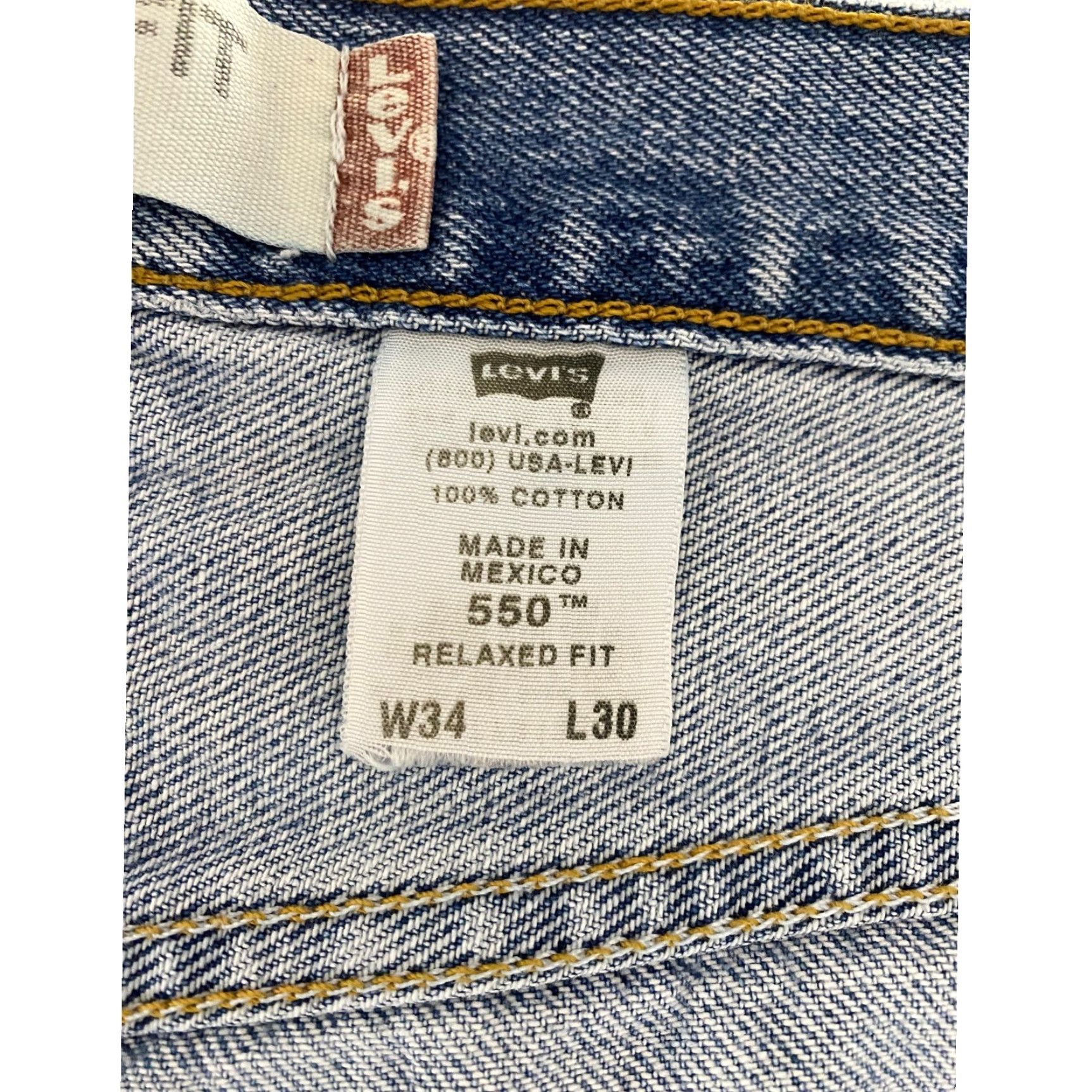 Levi's Levi's 550 Jeans Mens 34×30 Blue Denim Relaxed Fit Light Vintage 90s Straight Jeans Mens W34 L30 Clothing Size US 34 / EU 50 - 4 Thumbnail