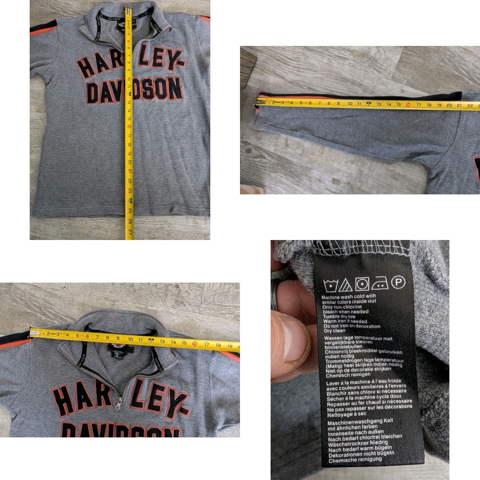 Harley Davidson VINTAGE Harley-Davidson Pullover 1/4 Zip Thermal Waffle Sweater M Gray Knit Logo Shirt Mens Size US M / EU 48-50 / 2 - 9 Thumbnail