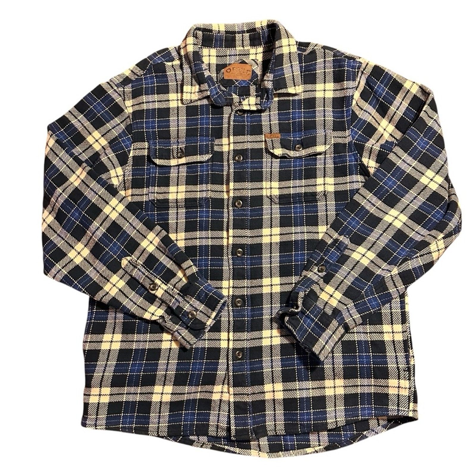 Orvis Orvis Heavyweight Flannel Button-Down - Size L - Blue Plaid Size US L / EU 52-54 / 3 - 1 Thumbnail