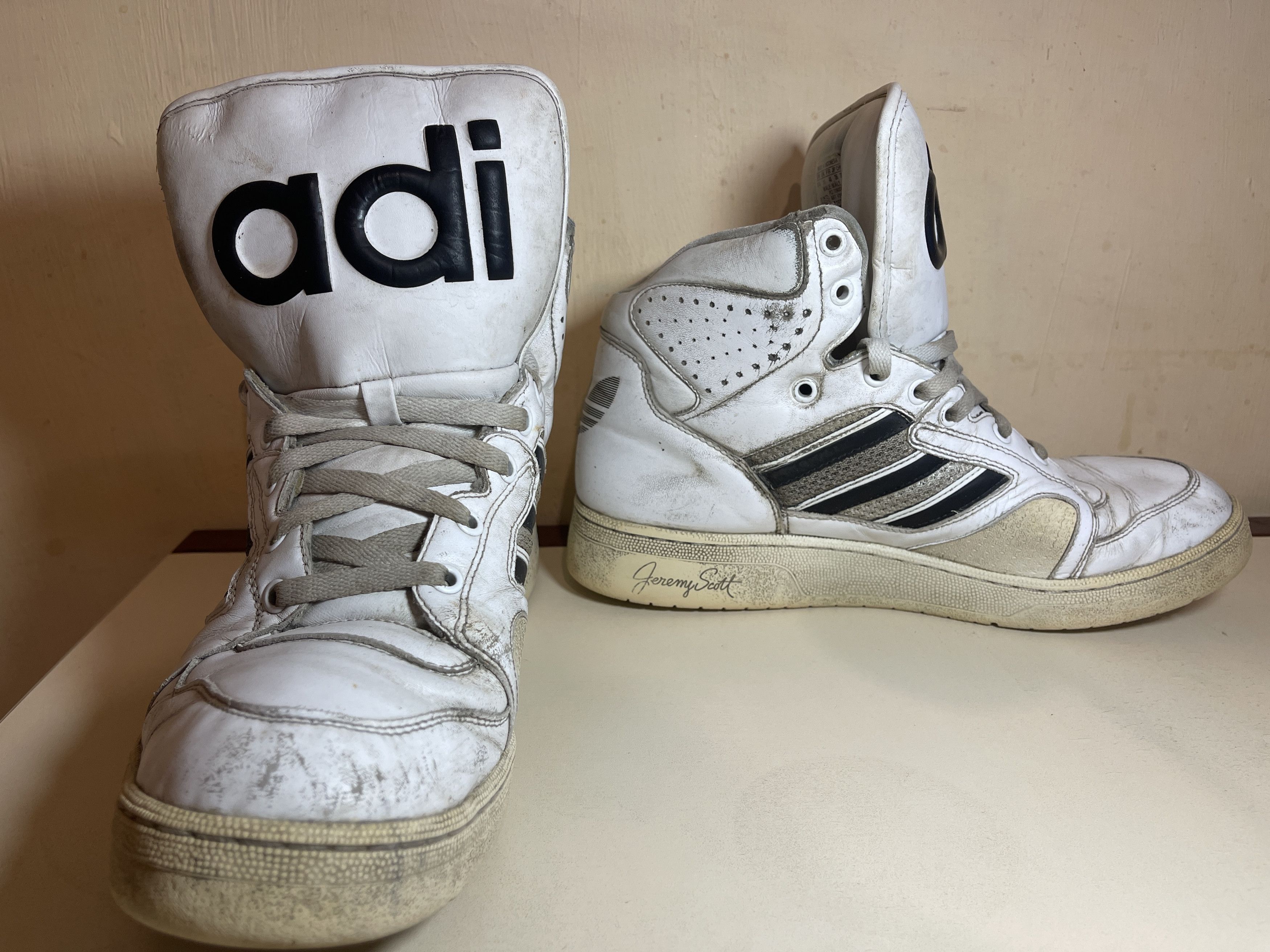 Adidas × Jeremy Scott Adidas sneakers, Jeremy Scott Instinct, Hi Top shoes, V24529 Size US 11.5 / EU 44-45 - 10 Thumbnail