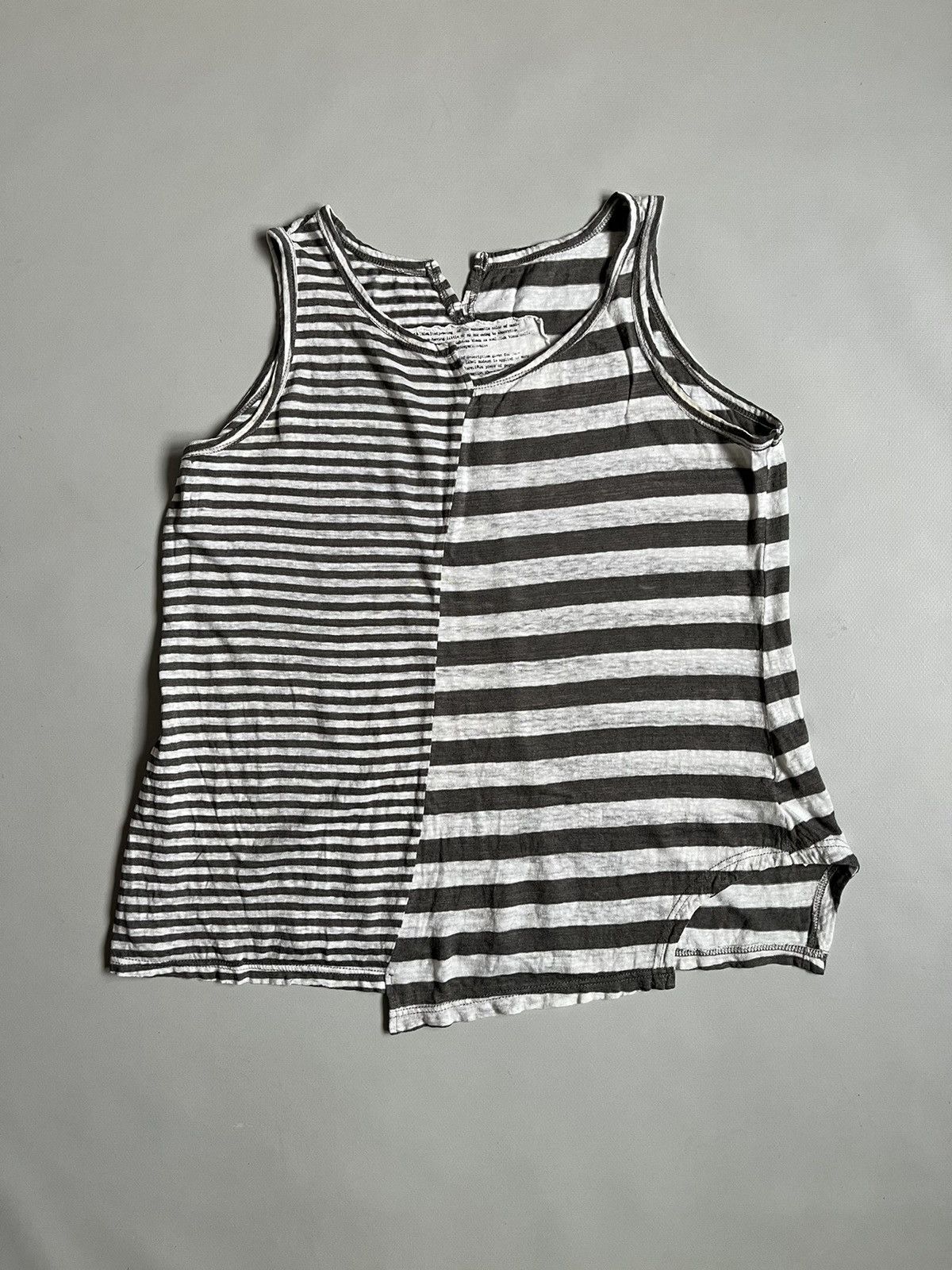 Rundholz RUNDHOLZ Black Label Striped Asymmetrical Grey Tank Top Size S / US 4 / IT 40 - 1 Thumbnail