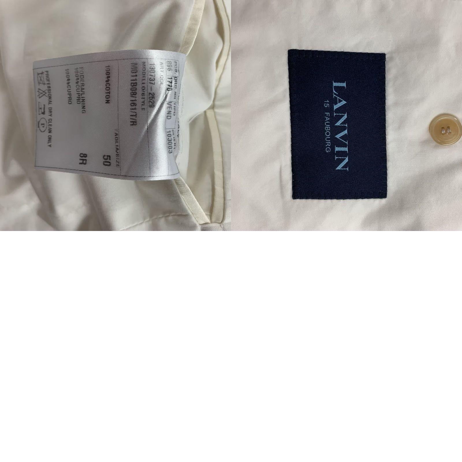 Lanvin LANVIN Sport Coat White Cotton Peak Lapel 40 Regular Men Shirt Jacket Size US XXS / EU 40 - 8 Thumbnail