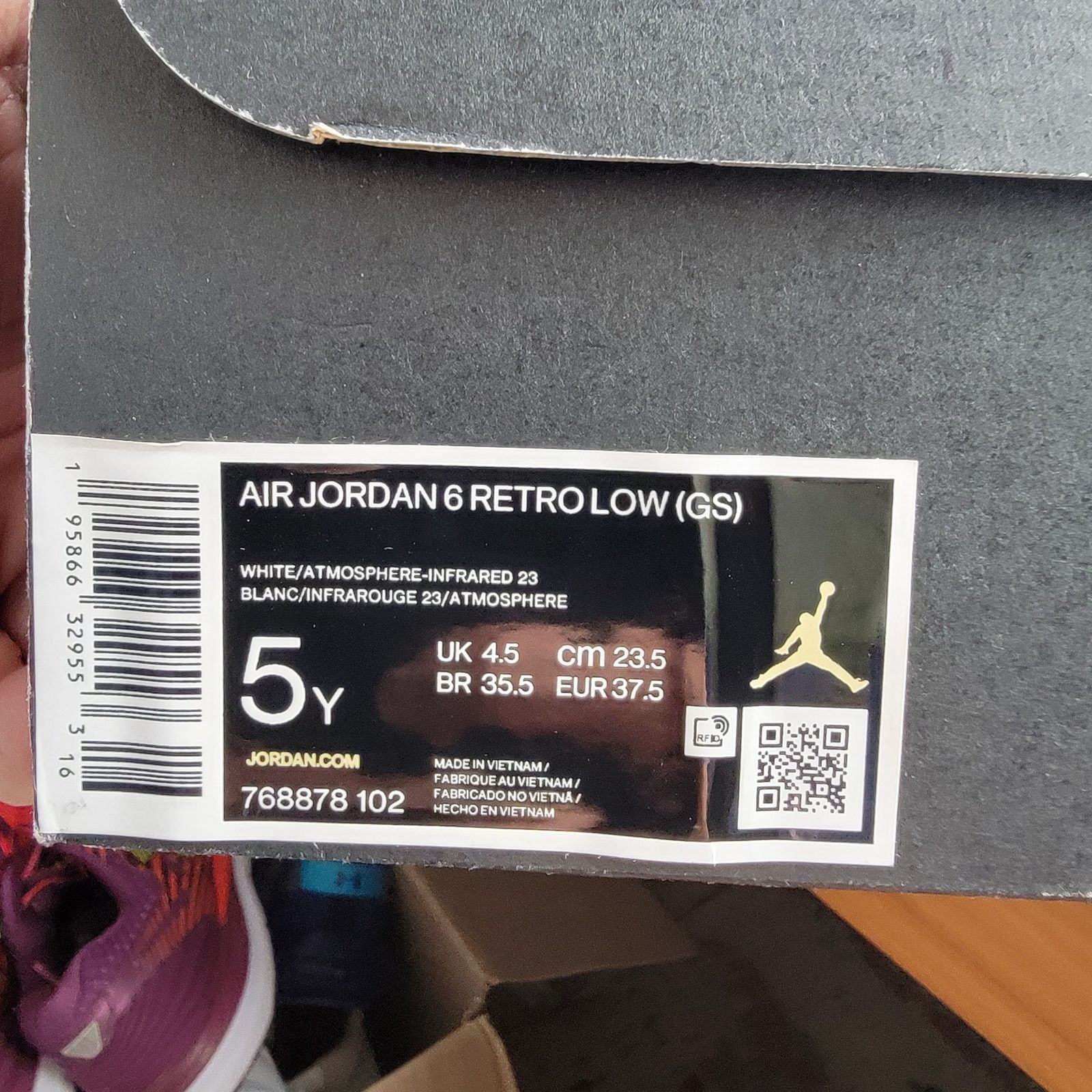 Jordan Brand Air Jordan 6 Retro Low GS 'Atmosphere' Sz 5Y 768878-102 Size US 6.5 / IT 36.5 - 8 Thumbnail