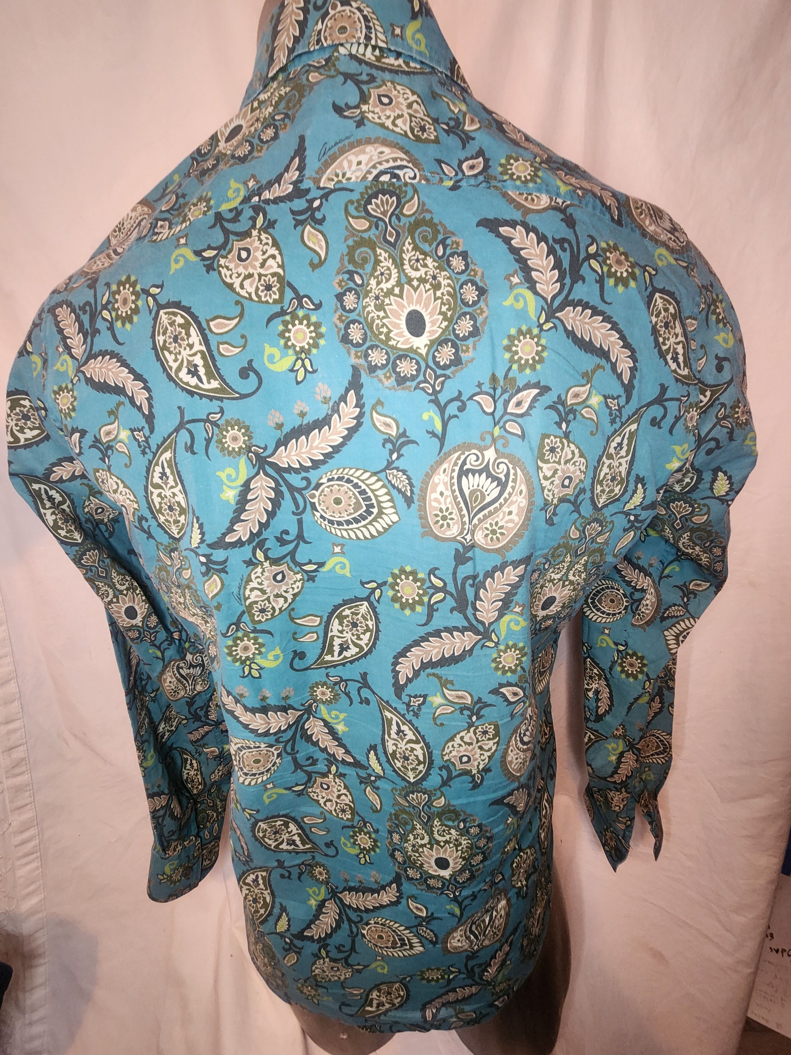 Gucci turquoise teal paisley Size US S / EU 44-46 / 1 - 5 Thumbnail