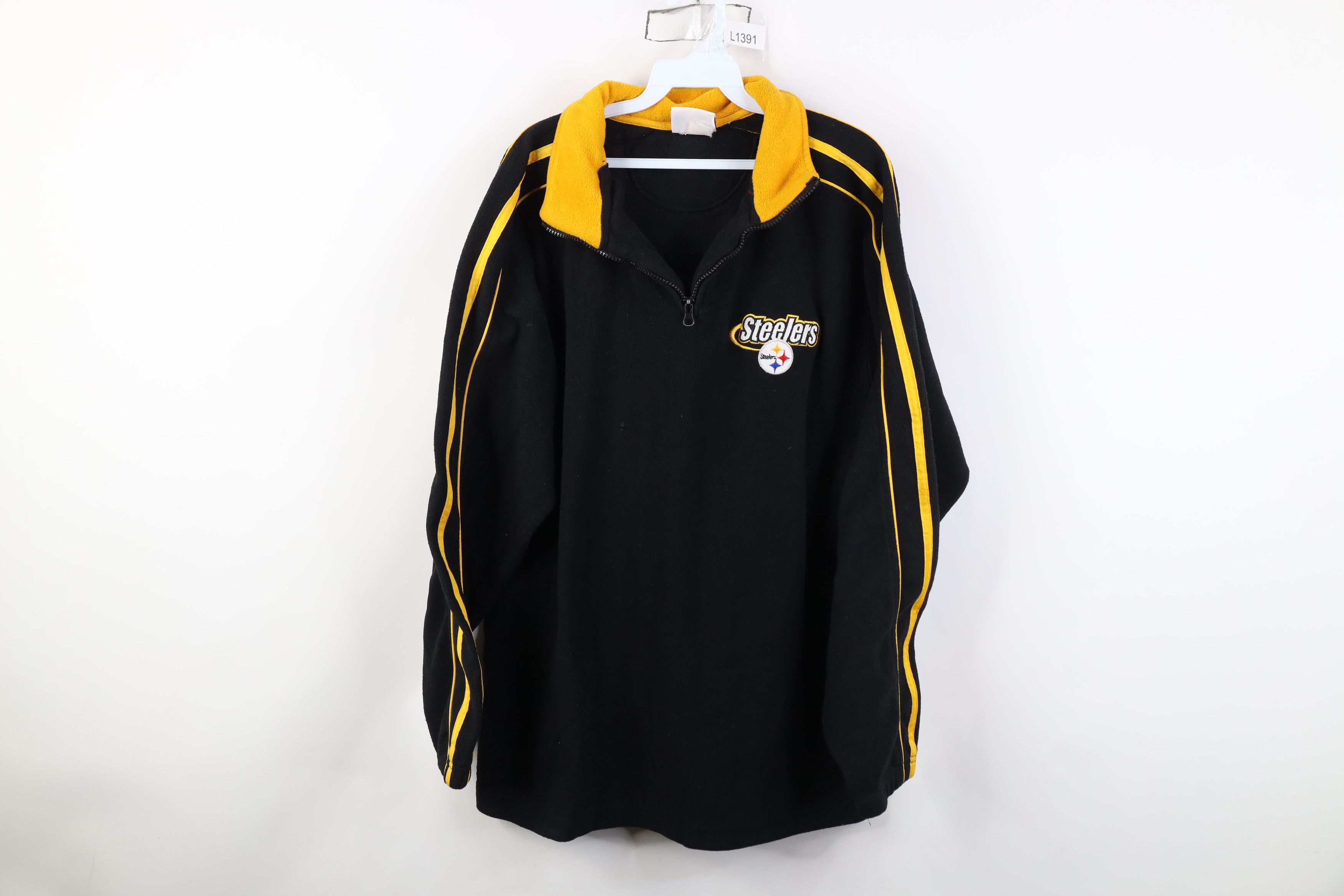 Vintage Vintage 90s Y2K Football 1/4 Half Zip Fleece Sweater Size XL / US 12-14 / IT 48-50 - 1 Thumbnail