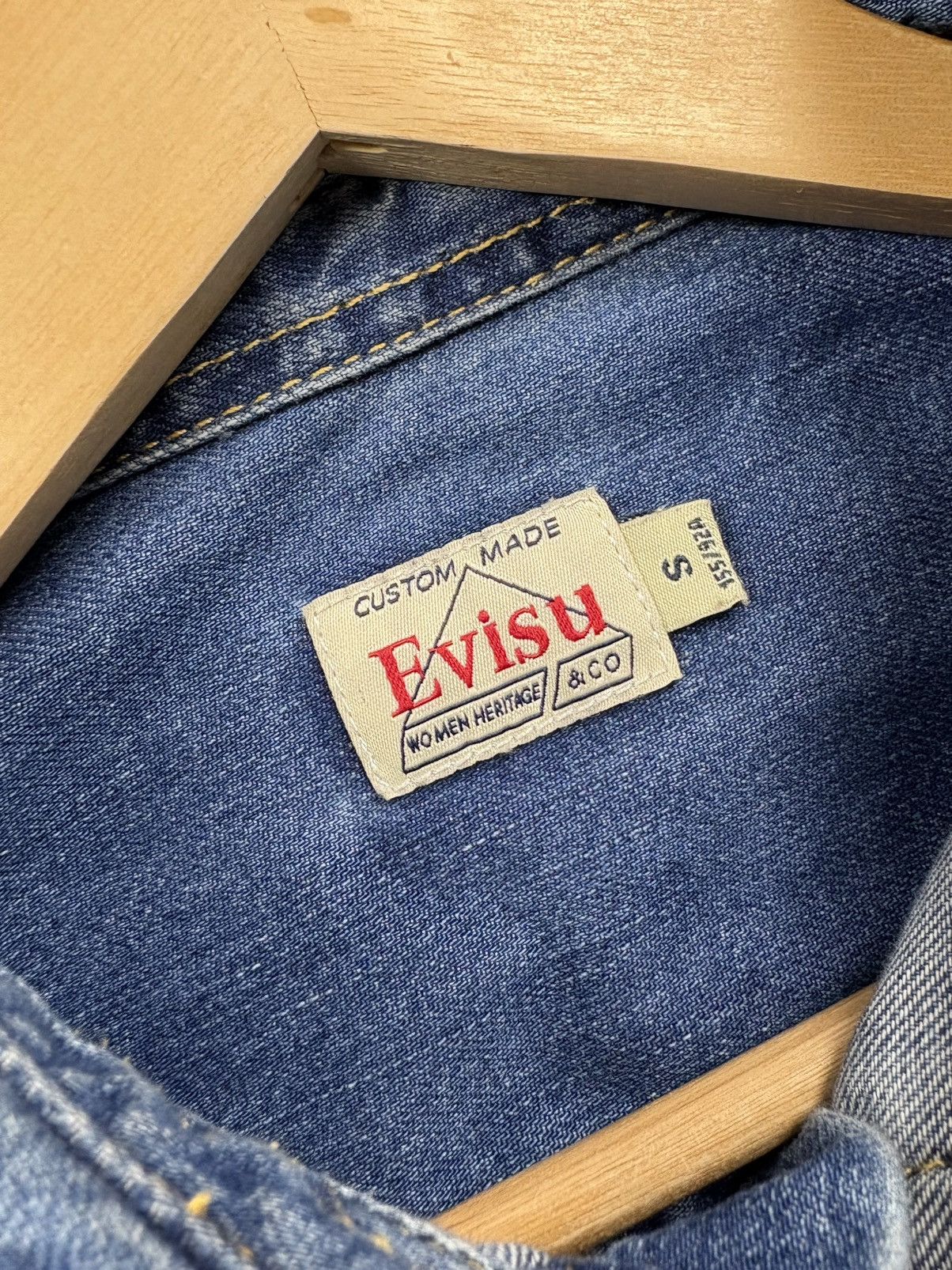 Evisu EVISU Vintage Big Logo Osaka Japan Streetwear Denim Shirt Size US S / EU 44-46 / 1 - 16 Thumbnail