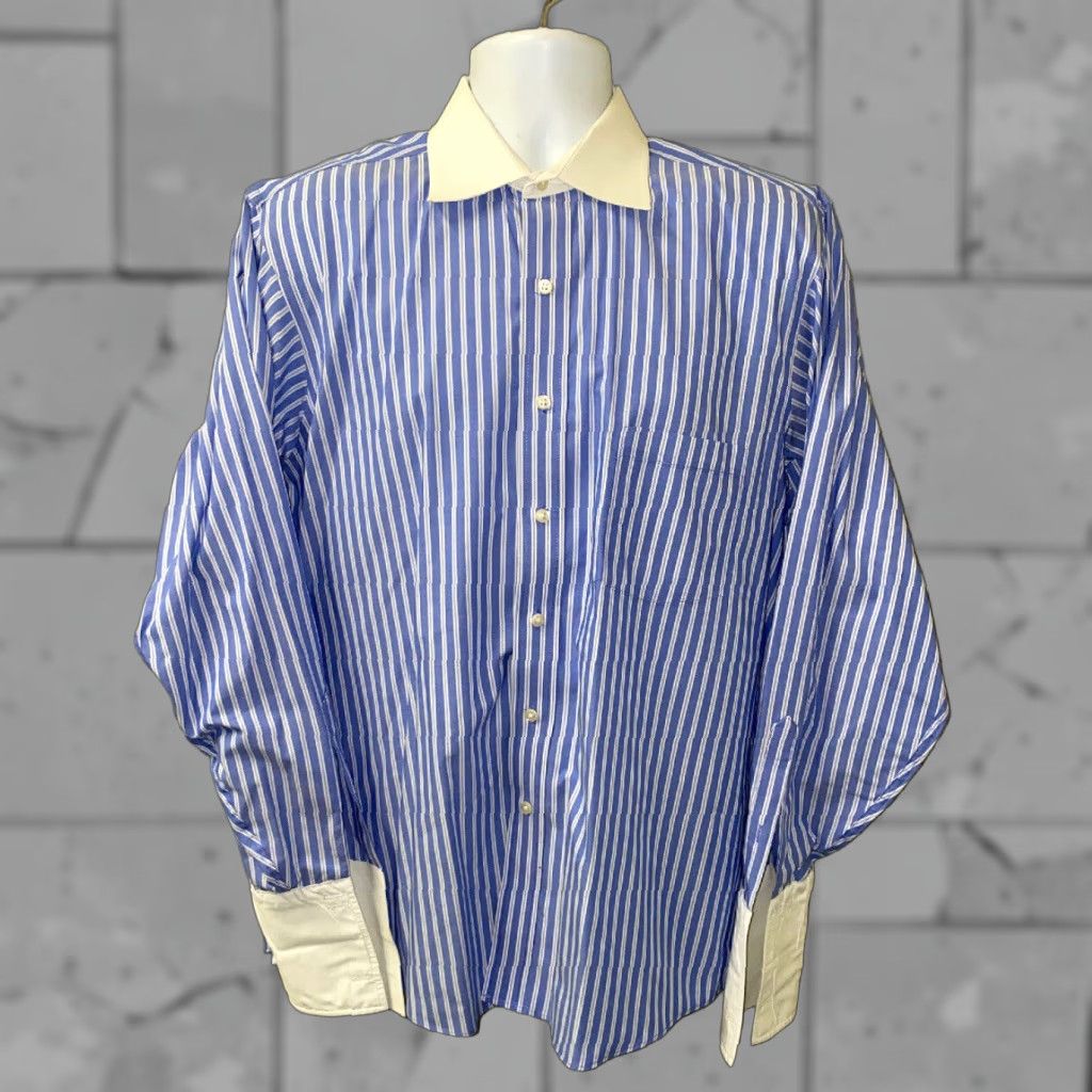 Vintage Donald J Trump Mens Dress Shirt Long Sleeve Blue/White Striped Size 16 1/2 Size US L / EU 52-54 / 3 - 1 Thumbnail
