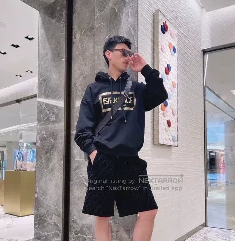 Fendi Fendi Black logo letter all-over print cotton drawstring c Size US 32 / EU 48 - 9 Thumbnail