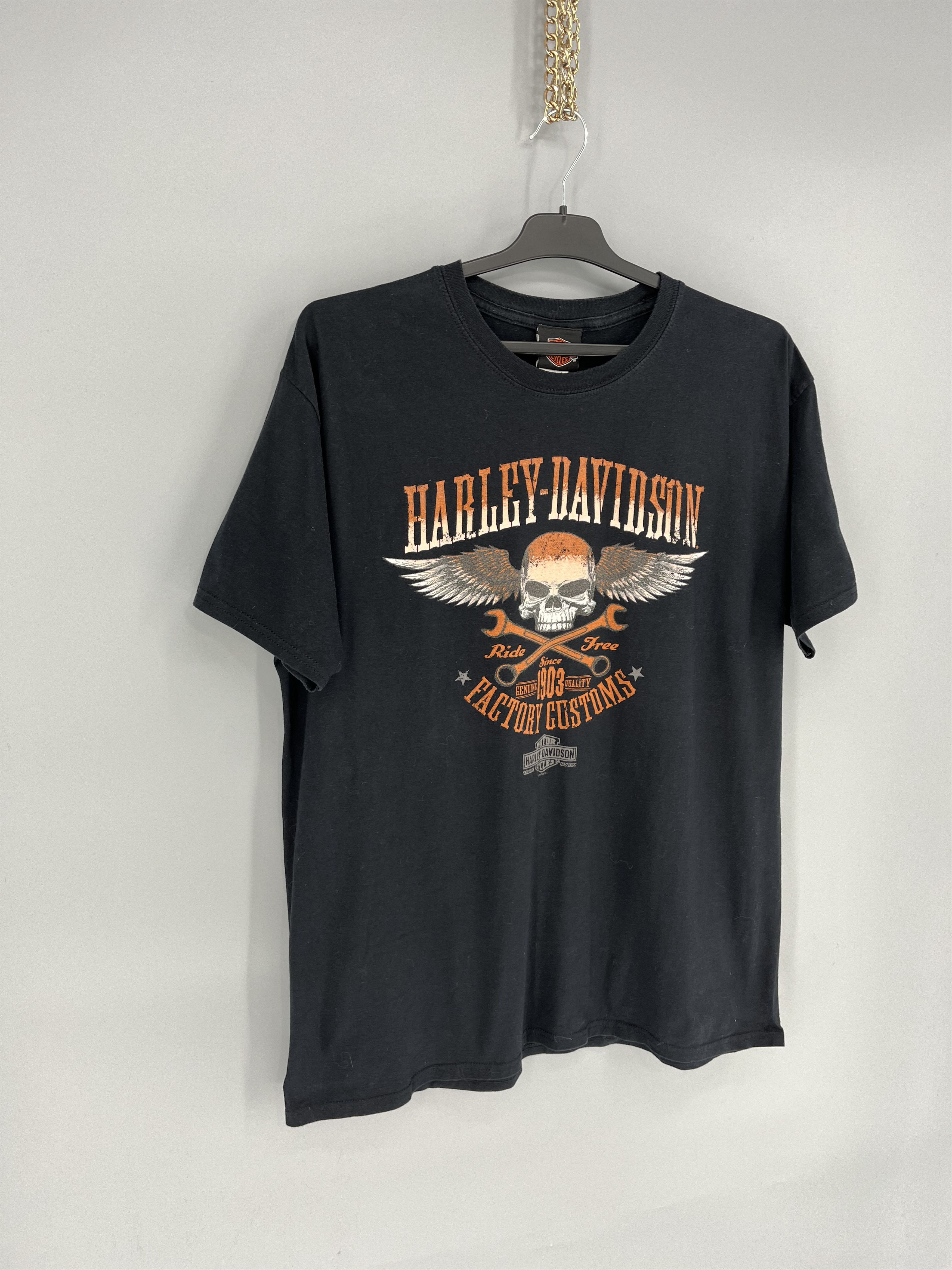 Harley Davidson Harley Davidson Spell Out Factory Customs Pocket T-Shirt Size US XL / EU 56 / 4 - 2 Thumbnail