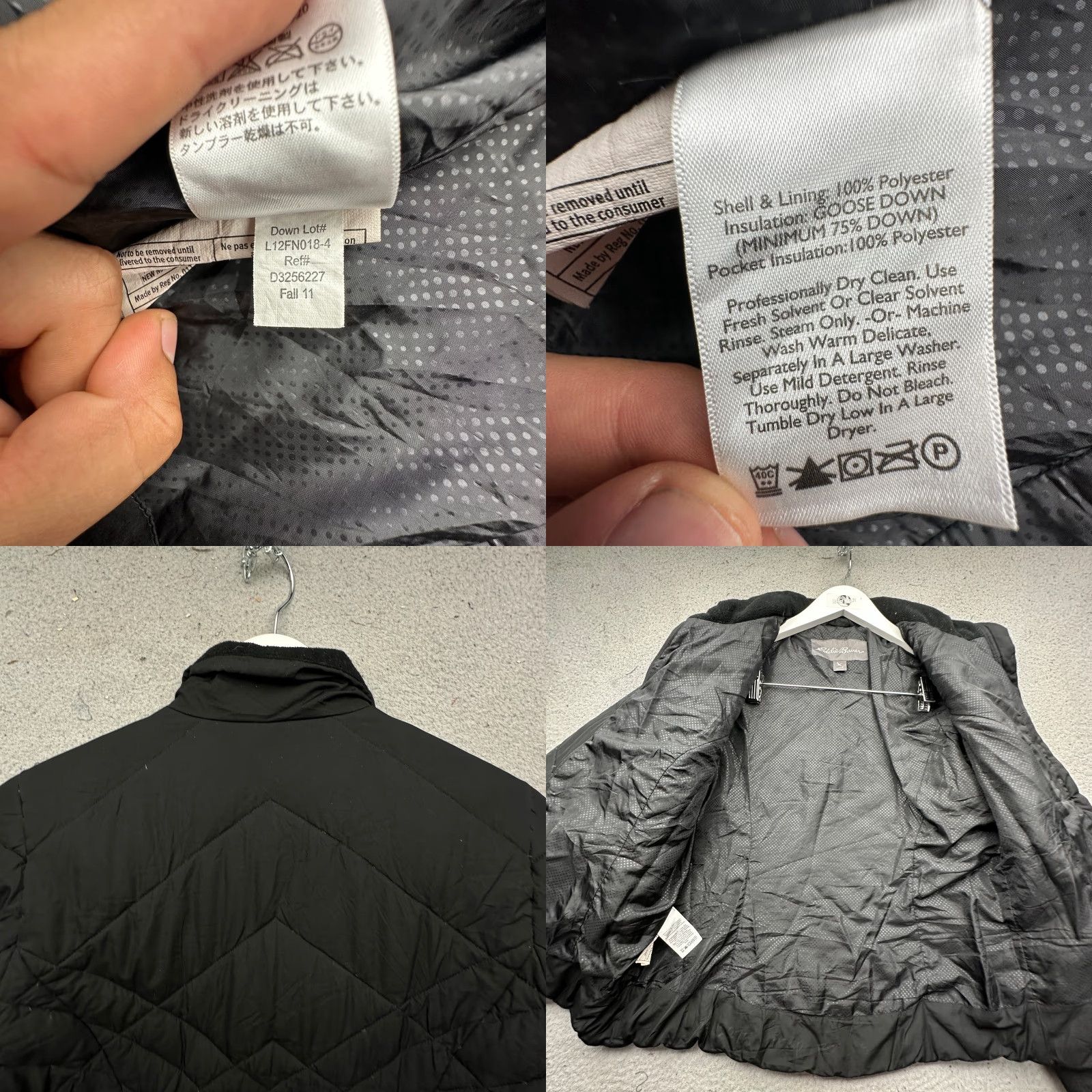 Eddie Bauer VINTAGE Eddie Bauer Goose Down Jacket Womens Small Black Puffer Insulated Pockets Zip Size S / US 4 / IT 40 - 8 Thumbnail