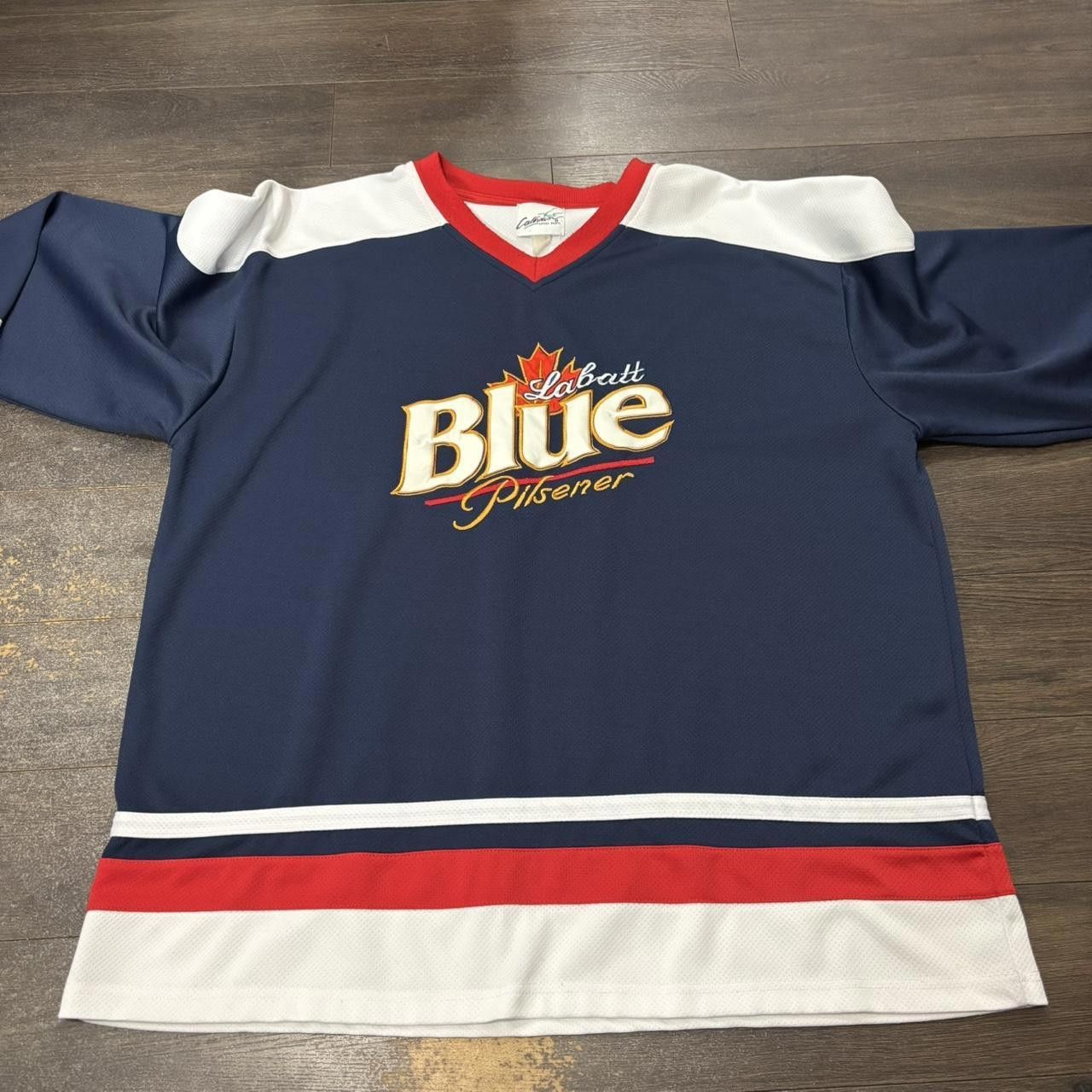Designer Vintage labatt blue Pilsner hockey jersey 00s XL Size US XL / EU 56 / 4 - 4 Thumbnail