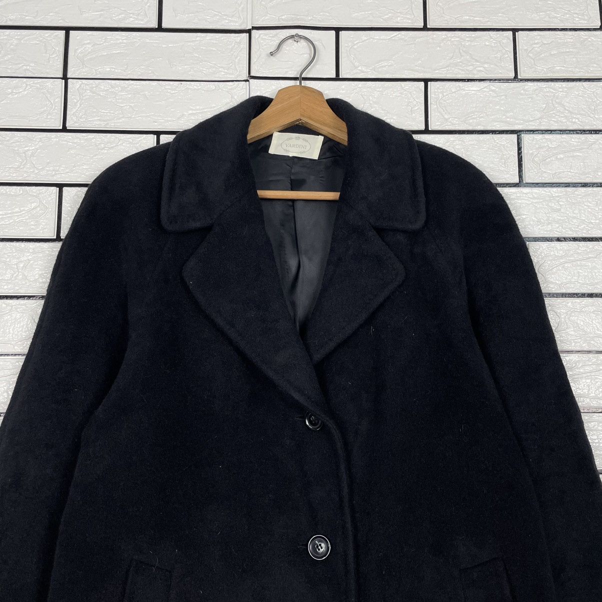 Other Italian Designer Vardini Black Wool Coat Size M / US 6-8 / IT 42-44 - 2 Thumbnail