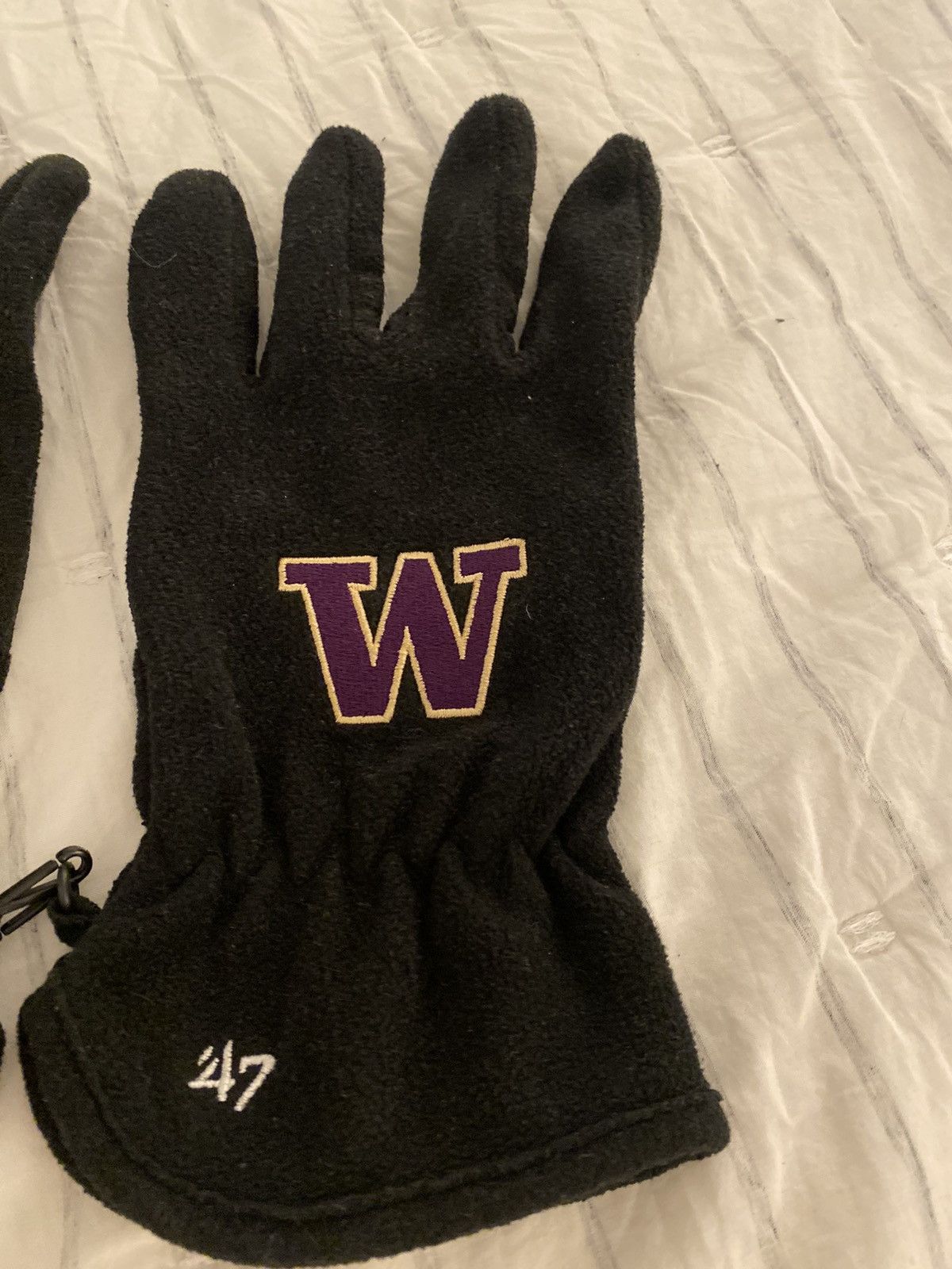47 Brand ‘47 Brand University of Washington Fleece Gloves Black Size ONE SIZE - 2 Thumbnail
