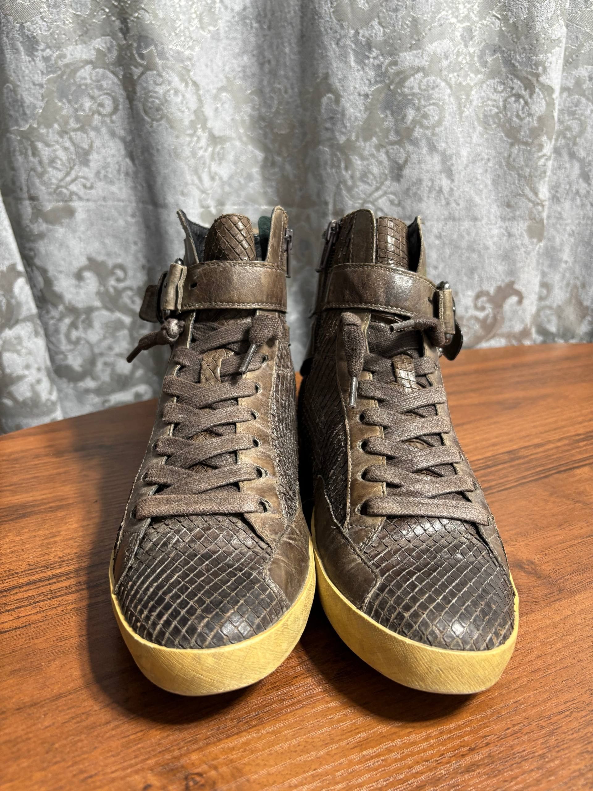 Other AS 98 type Python Studded High Top Leather Sneakers Size US 6 / EU 39 - 10 Thumbnail