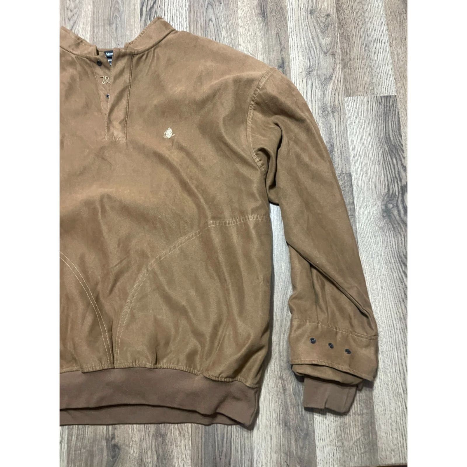 Vintage Zero Shirt Mens Large Brown Pullover 1/4 Snap Closure T-Shirt Long Sleeve Vintage: No Regular Fit Seasonal Fall Spring Summer Men's Shirt Size US L / EU 52-54 / 3 - 4 Thumbnail