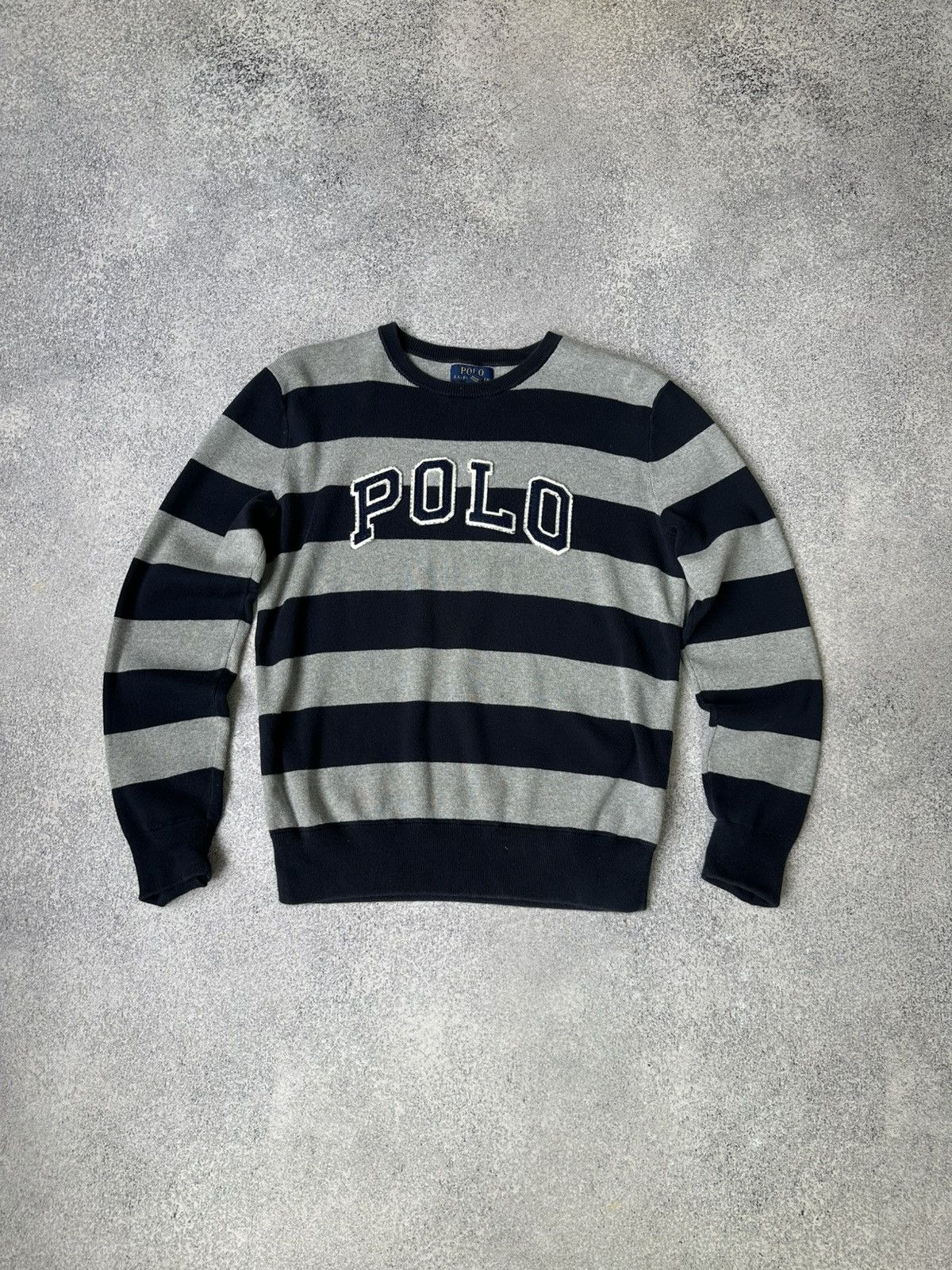 Polo Ralph Lauren Vintage Polo Ralph Lauren BIG Logo Striped Sweater Size US S / EU 44-46 / 1 - 1 Thumbnail