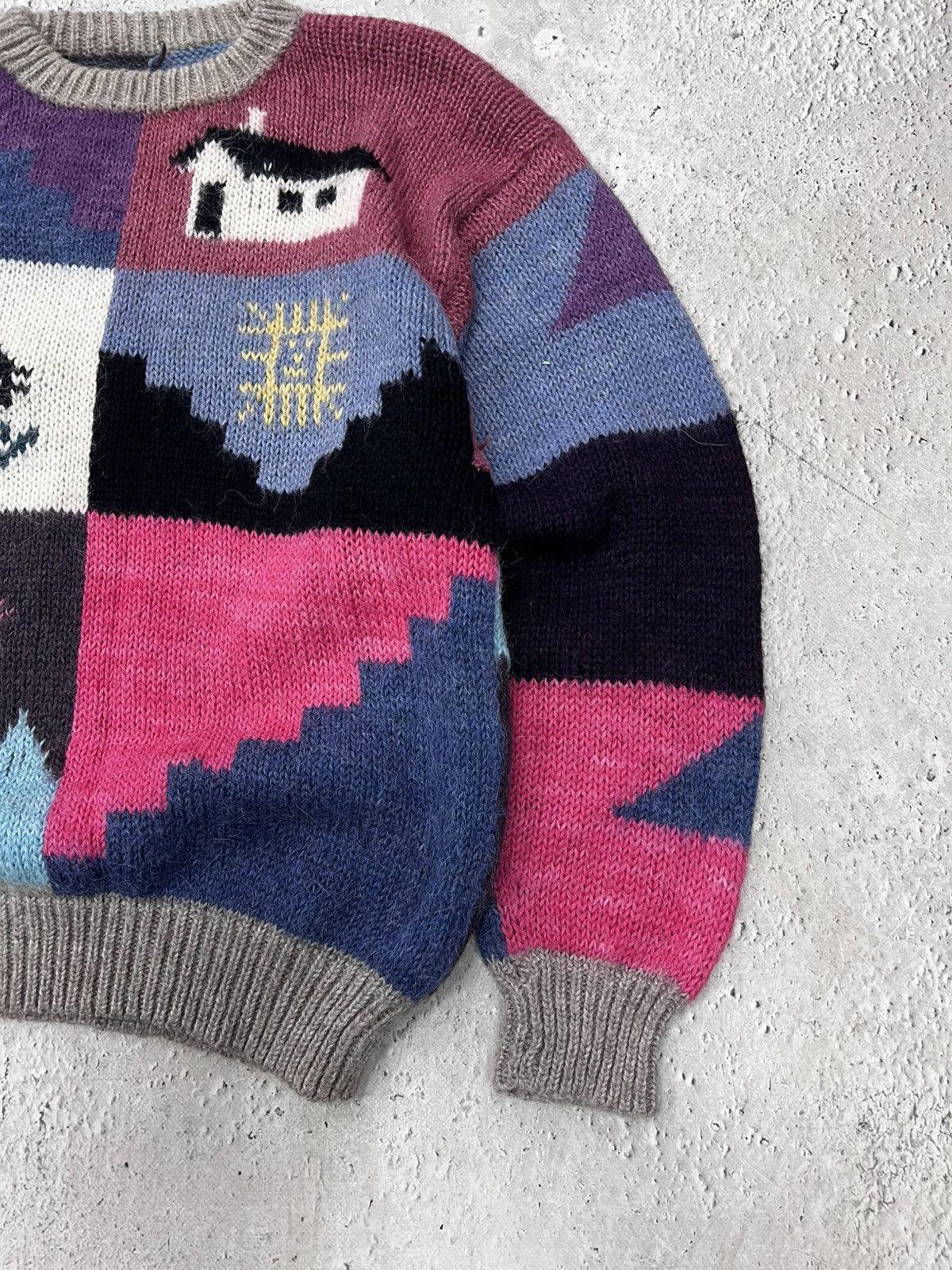 Vintage Japanese Modern Art AOP Knit Sweater VTG 80s Vaporwave Size US L / EU 52-54 / 3 - 4 Thumbnail