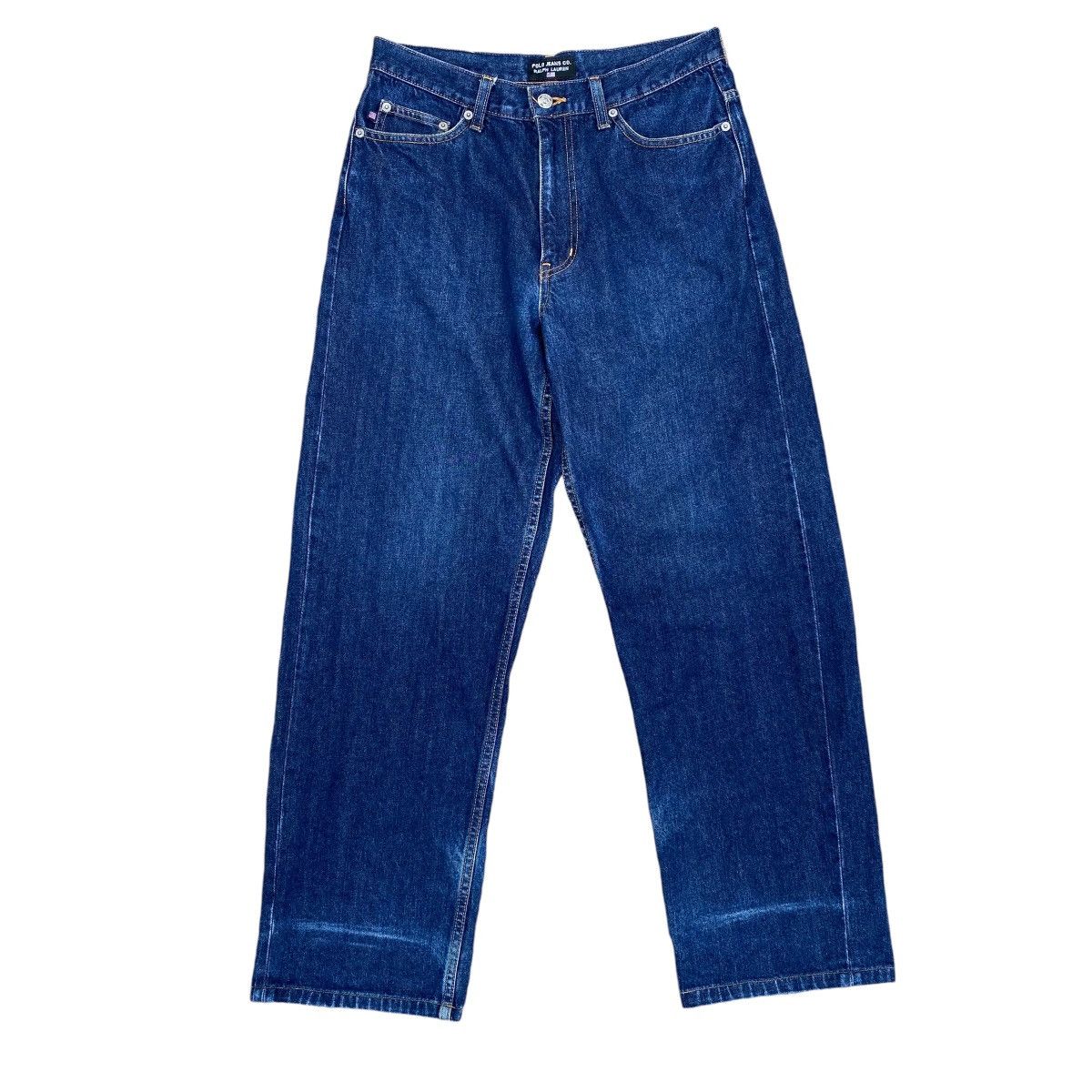 Polo Ralph Lauren × Ralph Lauren × Vintage Polo Ralph Lauren Jeans Baggy Hip Hop 90s Dark Blue Denim Size US 31 - 1 Thumbnail