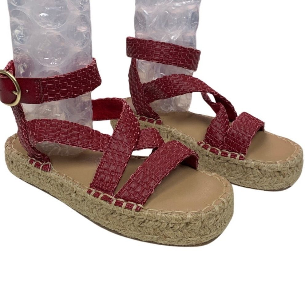 American Eagle Outfitters New AOE Womens Size 8 Espadrille Ankle Wrap Leather Sandals Size US 8 / IT 38 - 1 Thumbnail