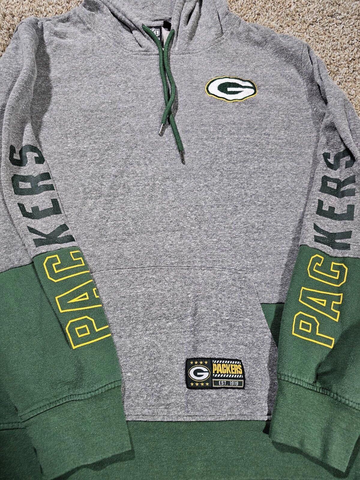 Designer Green Bay Packers NFL Team Apparel Men's L Hoodie Green Gray Size ONE SIZE - 3 Thumbnail